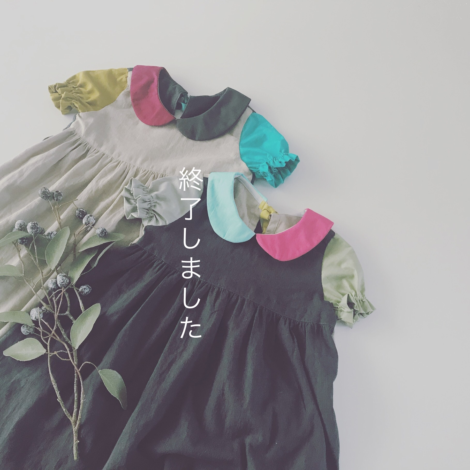 お教室 03palette丸襟ワンピース トントンちくちく