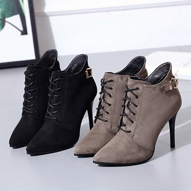 シューズ レディース ブーツ ブーティー レースアップ ヒール ショートブーティー クラシカル レディ フェミニン 秋冬 Sh 0015 Y Orurea Berry オルレアベリー