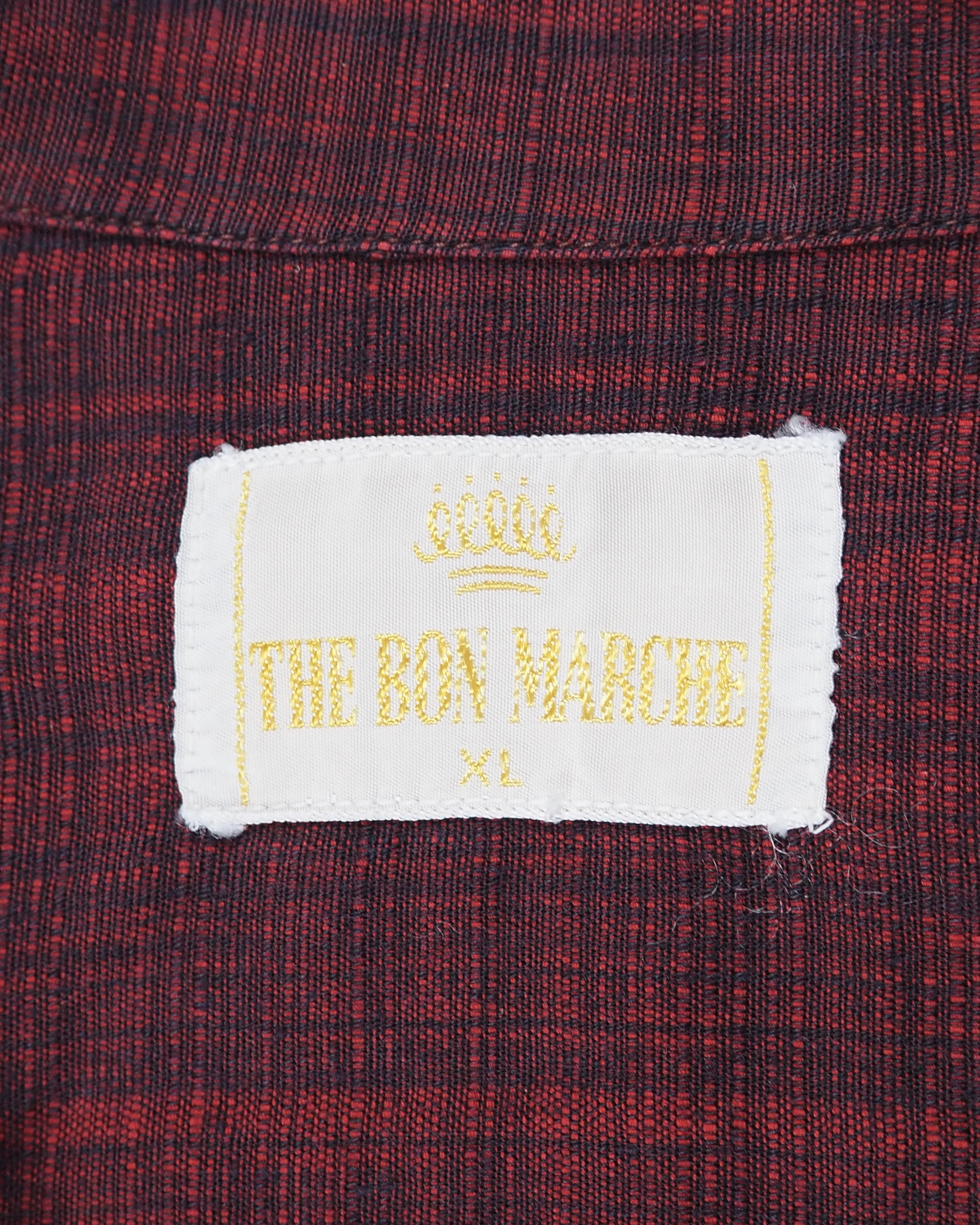 50’s-60’s The Bon Marche コットンシャツ XLサイズ レッド×ブラック の画像 12