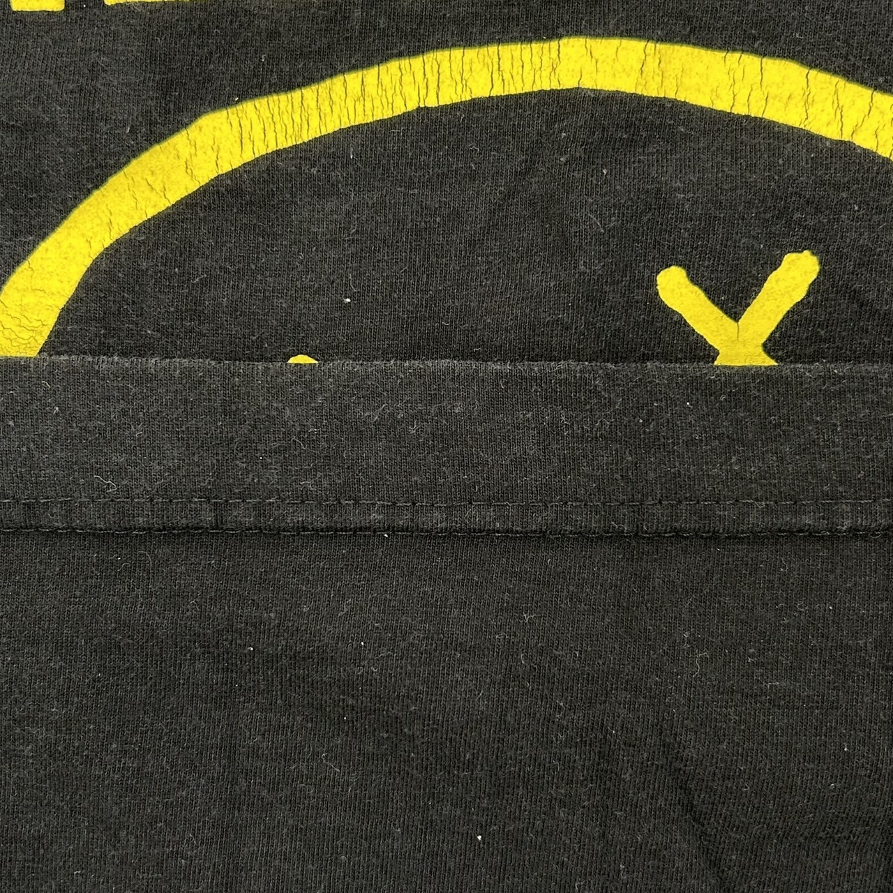 NIRVANA Smiley Face T-Shirt Black Yellow Size L の画像 11