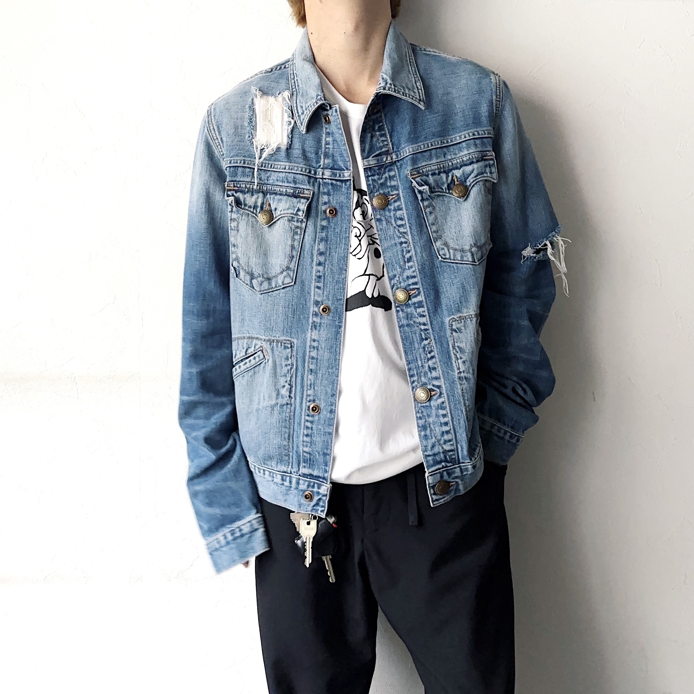 Y2K【TRUE RELIGION】Grunge Denim Jacket の画像 3