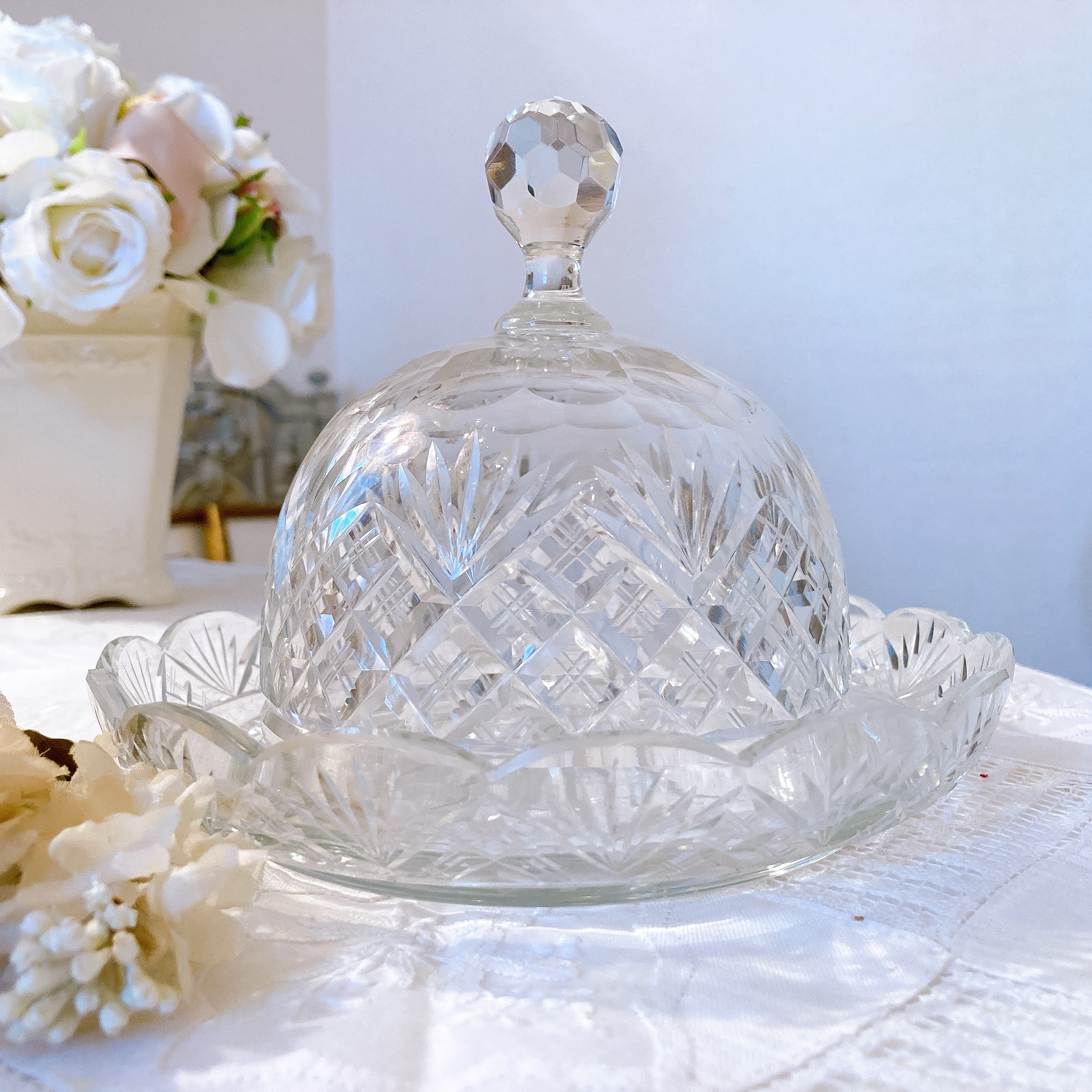 フランス クリスタルカットガラス ケーキドーム 株式会社antiquerose 山岡 フランス クリスタルカットガラス ケーキドーム 株式会社antiquerose 山岡