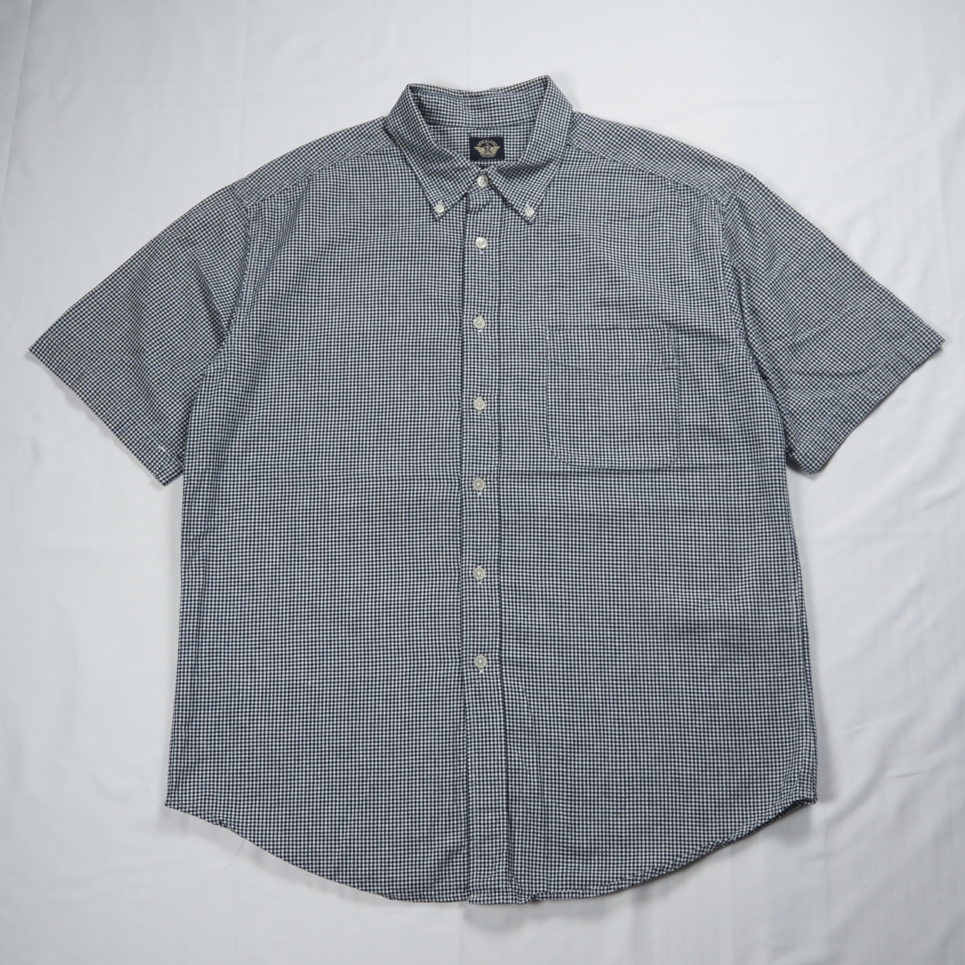 90’s Dockers コットンシャツ ギンガムチェック ブラック Lサイズ