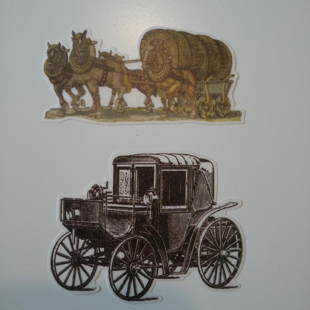 フレークシール 60枚 自転車 車 アンティーク調 コラージュ ジャンクジャーナル ヴィンテージ 素材 デコレーション J109 Classy クラッシー