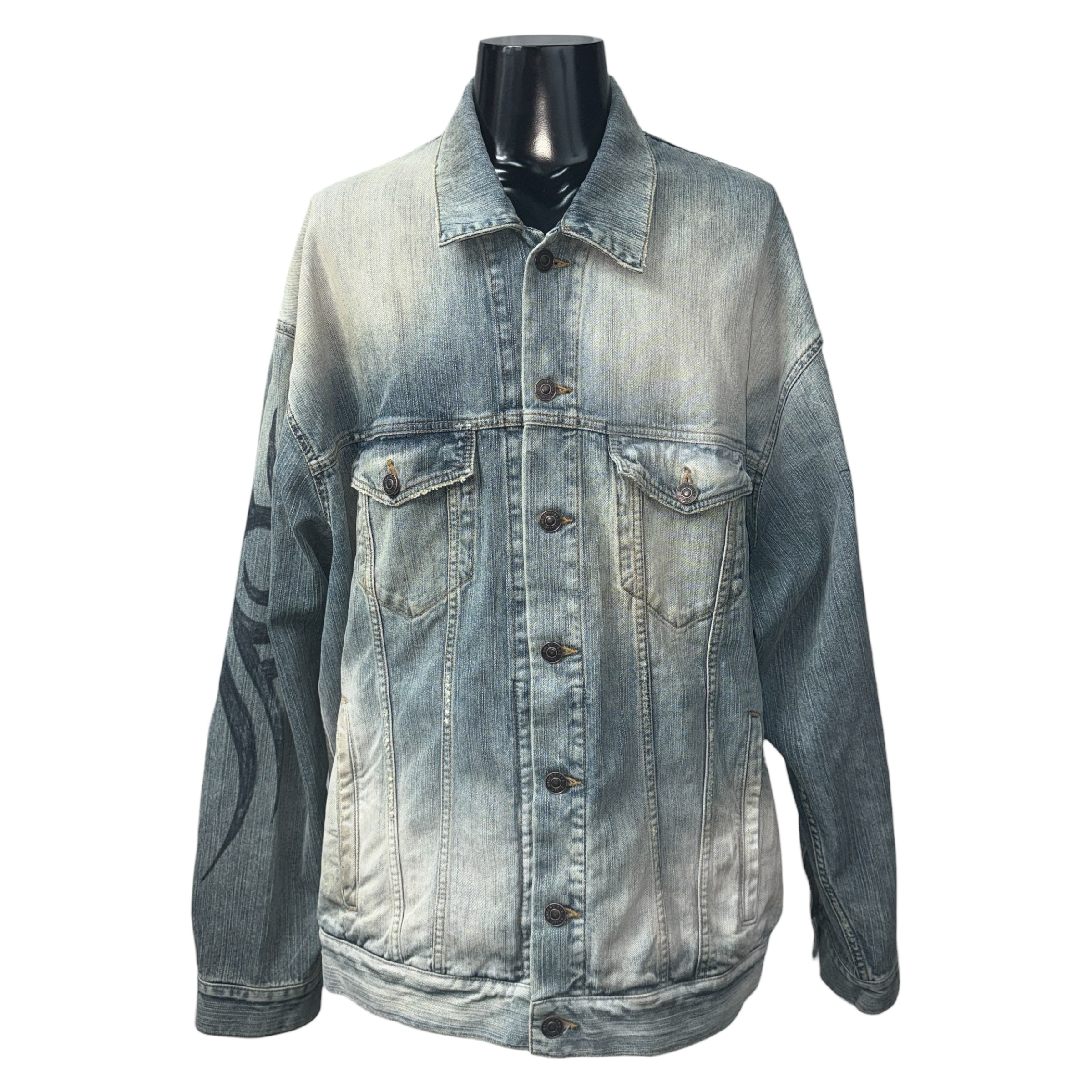 【BALENCIAGA】Summer 24 Tattoo Denim Jacket