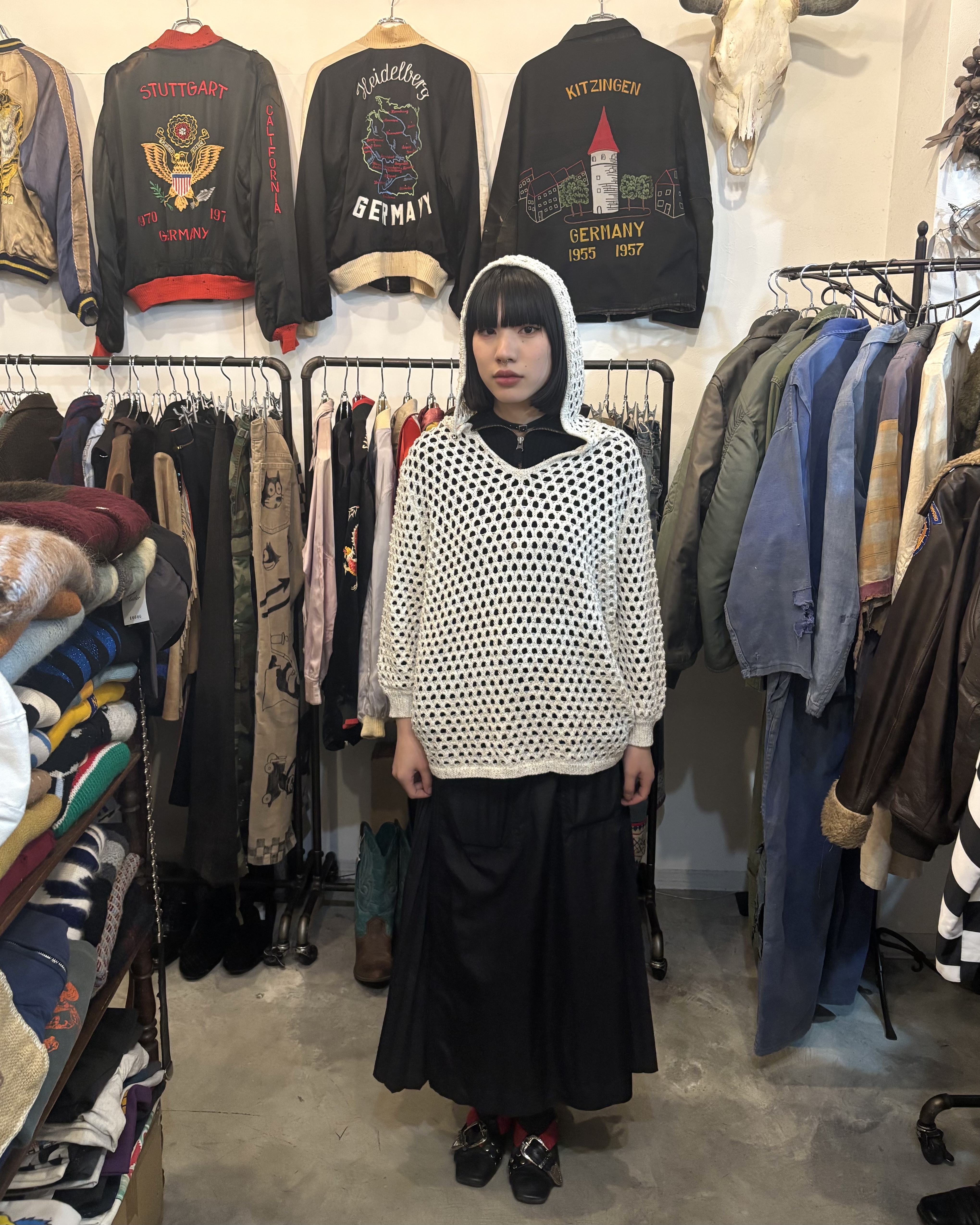 Vintage Mesh Knit Hoodie の画像 6