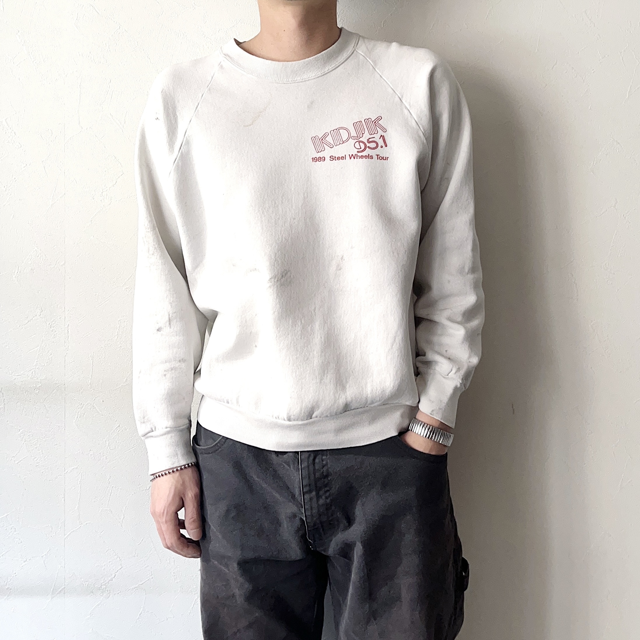 Vintage 80's【FRUIT OF THE LOOM】"ROLLING STONES TOUR 89" Grunge Sweat の画像 4