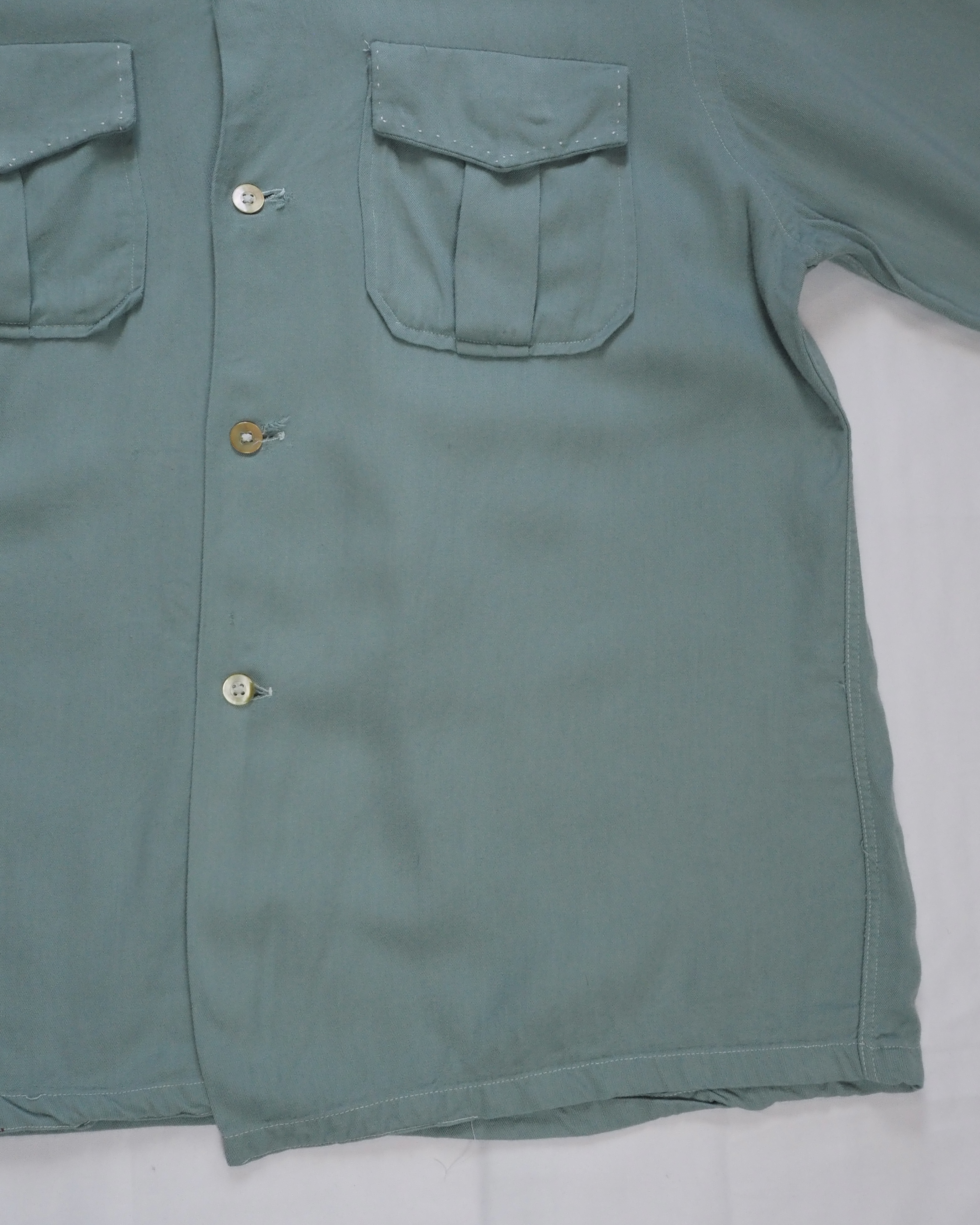 【5/6(水) 20:00入荷】50’s Pilgrim レーヨンシャツ ミントグリーン の画像 7
