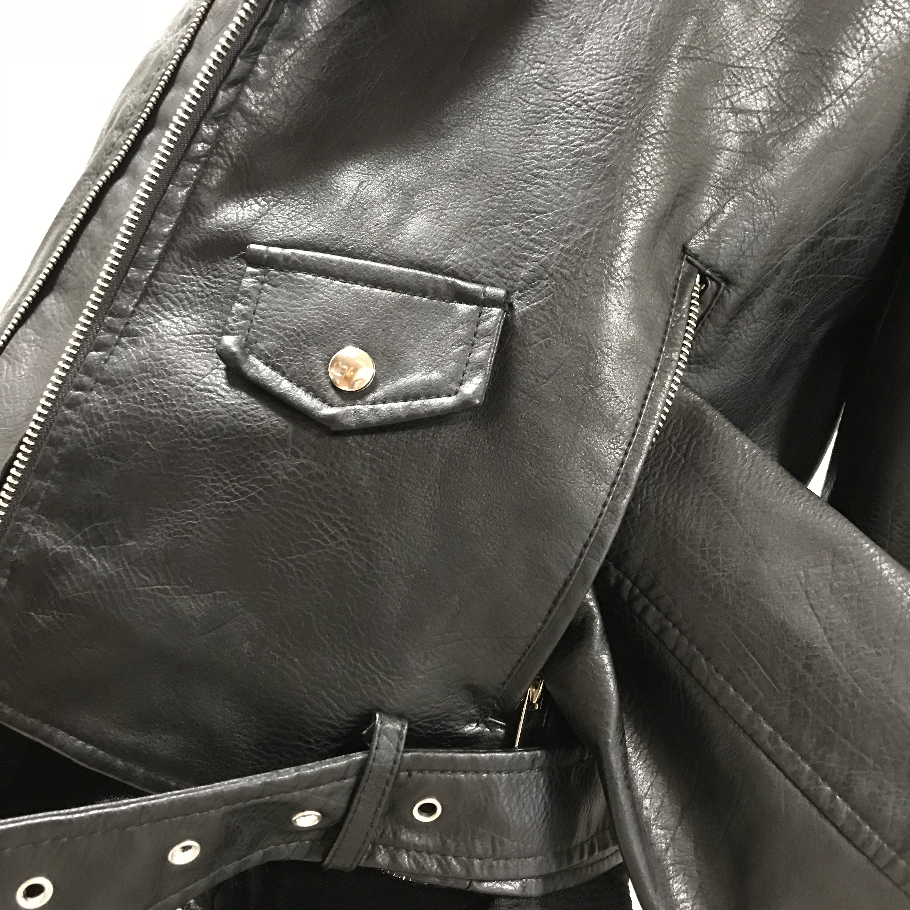 ショルダーフリル ライダース レザージャケット 9style