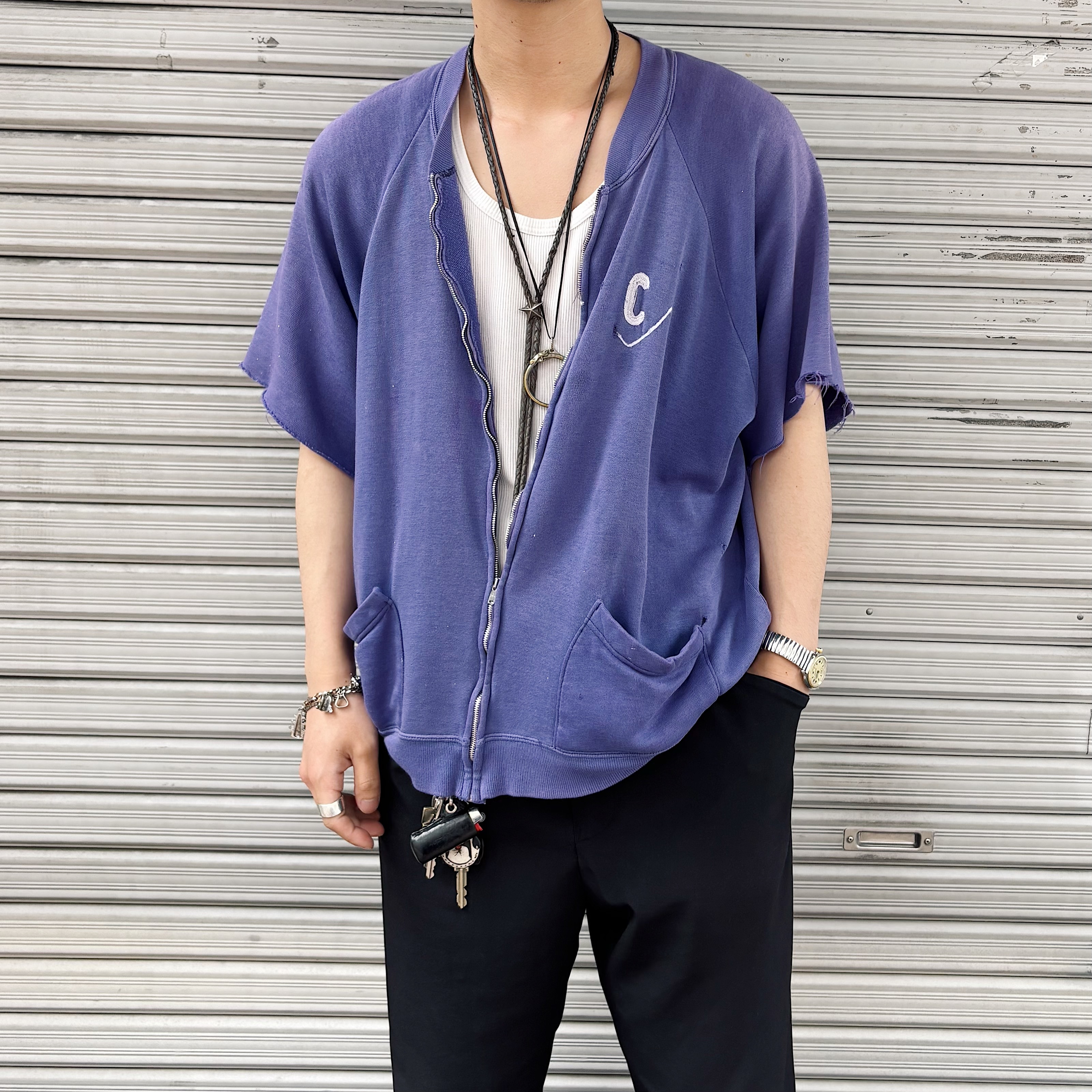 Vintage 60's "COMUS" Grunge Zip-up Sweat の画像 3