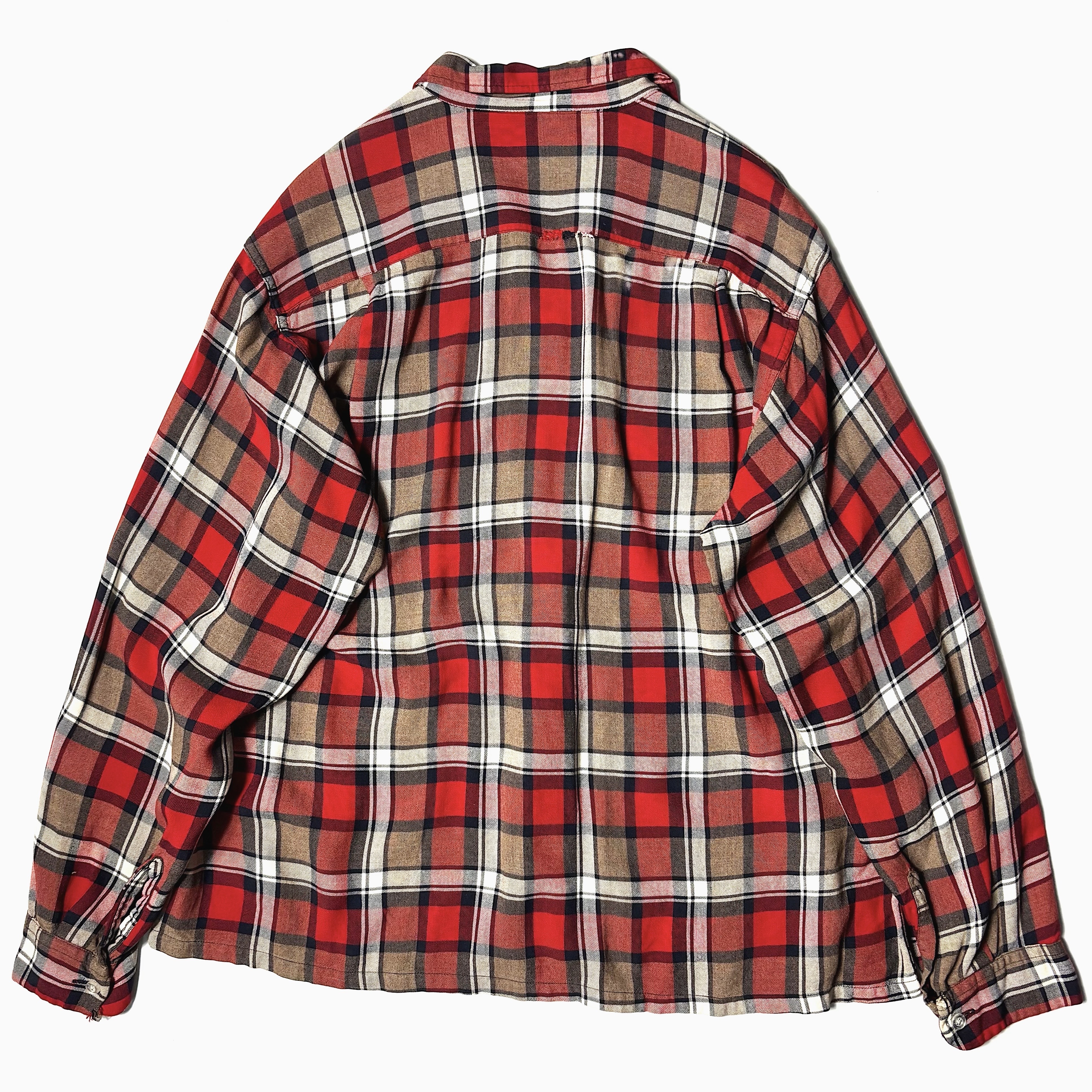 Vintage 60's【FRUIT OF THE LOOM】Rayon Check Shirt の画像 2