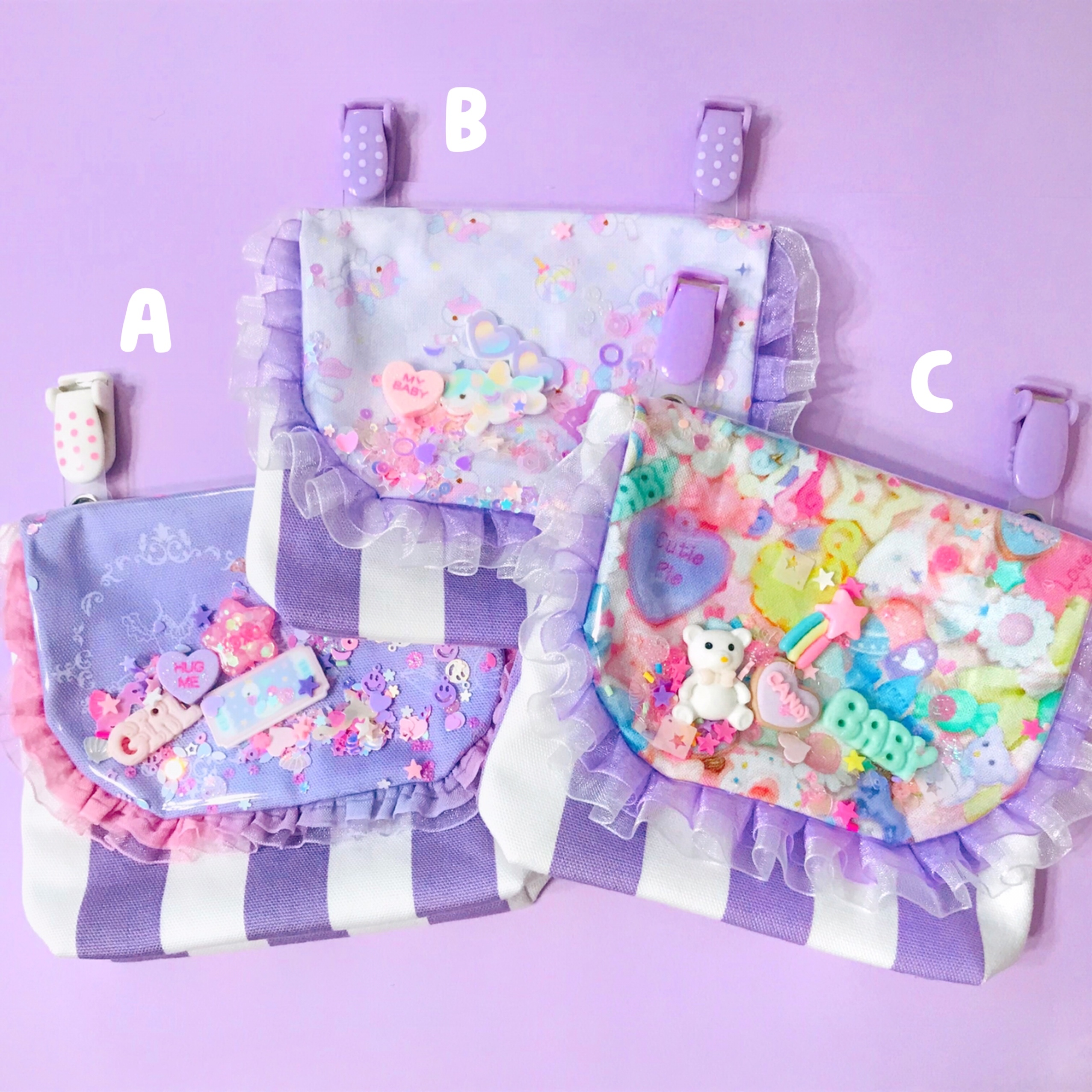 パープル系シャカシャカ移動ポケット Girly H