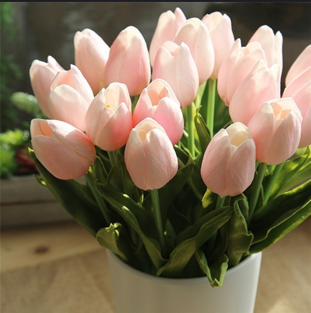 高品質 シルクフラワー チューリップ 造花 スイートシュガー ピンク 10本束 Belamitie Shop ベルアミティエ
