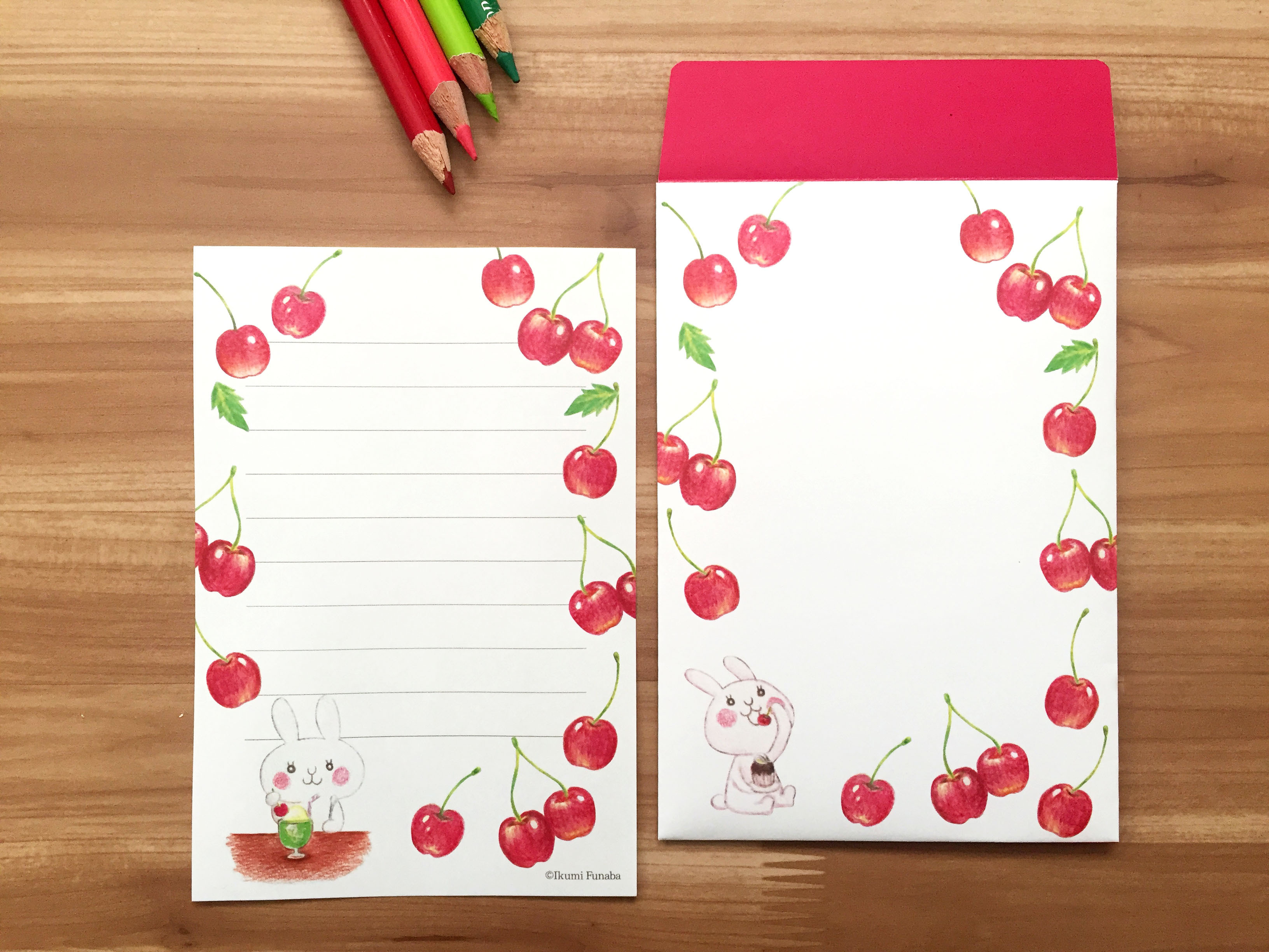 ミニレターセット さくらんぼ Pencilgarden ミニレターセット さくらんぼ Pencilgarden