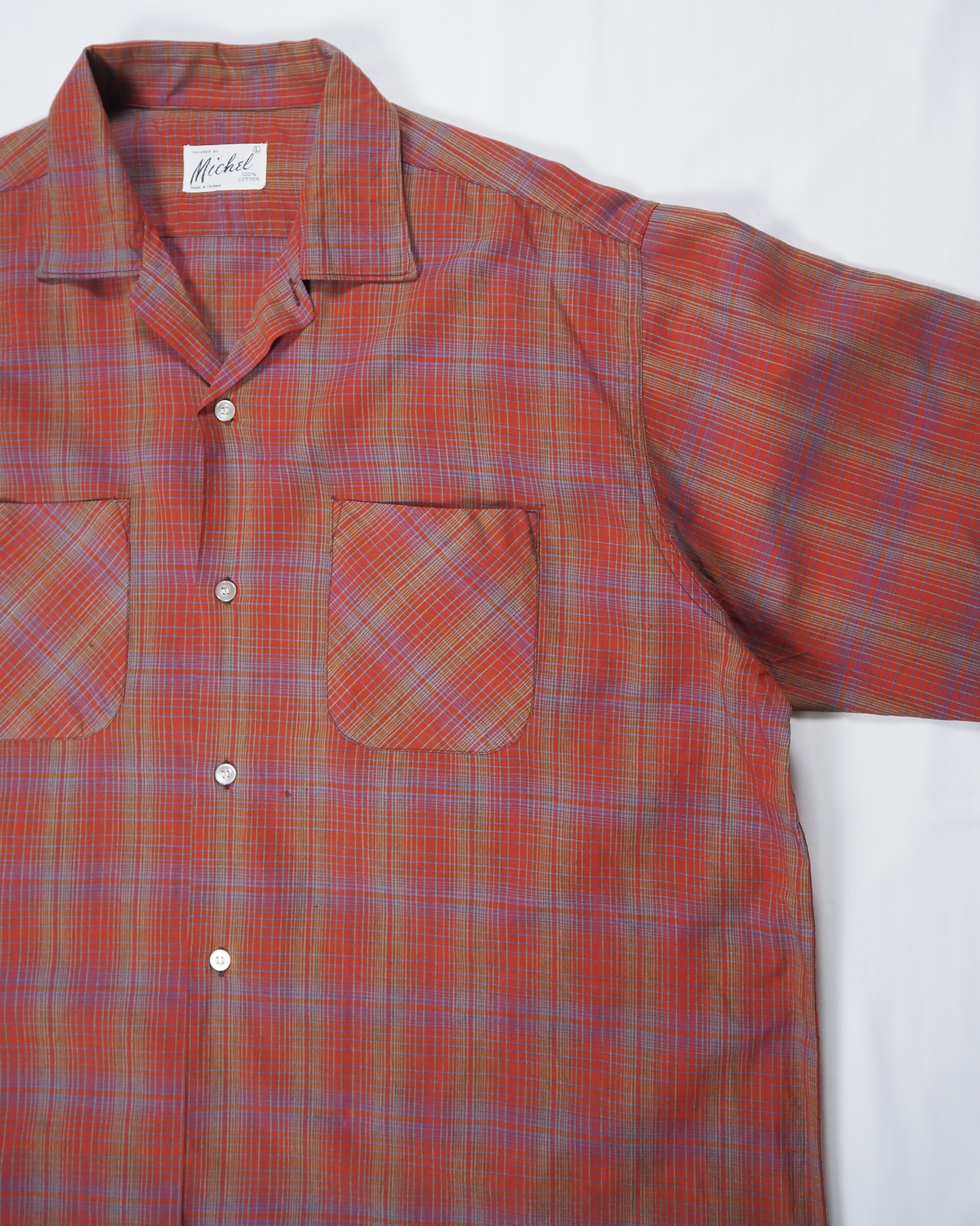 60’s Michel コットンシャツ レッド の画像 9