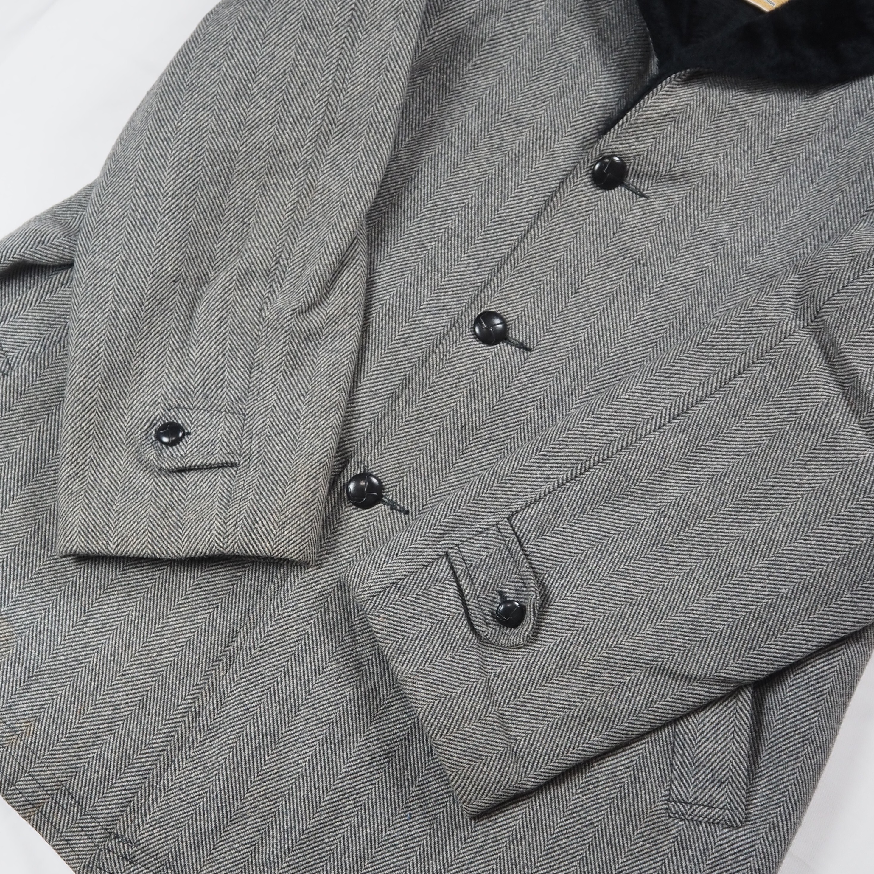 【9/23 20:00入荷】50's ウールコート ギャングコート グレー×ブラック の画像 4