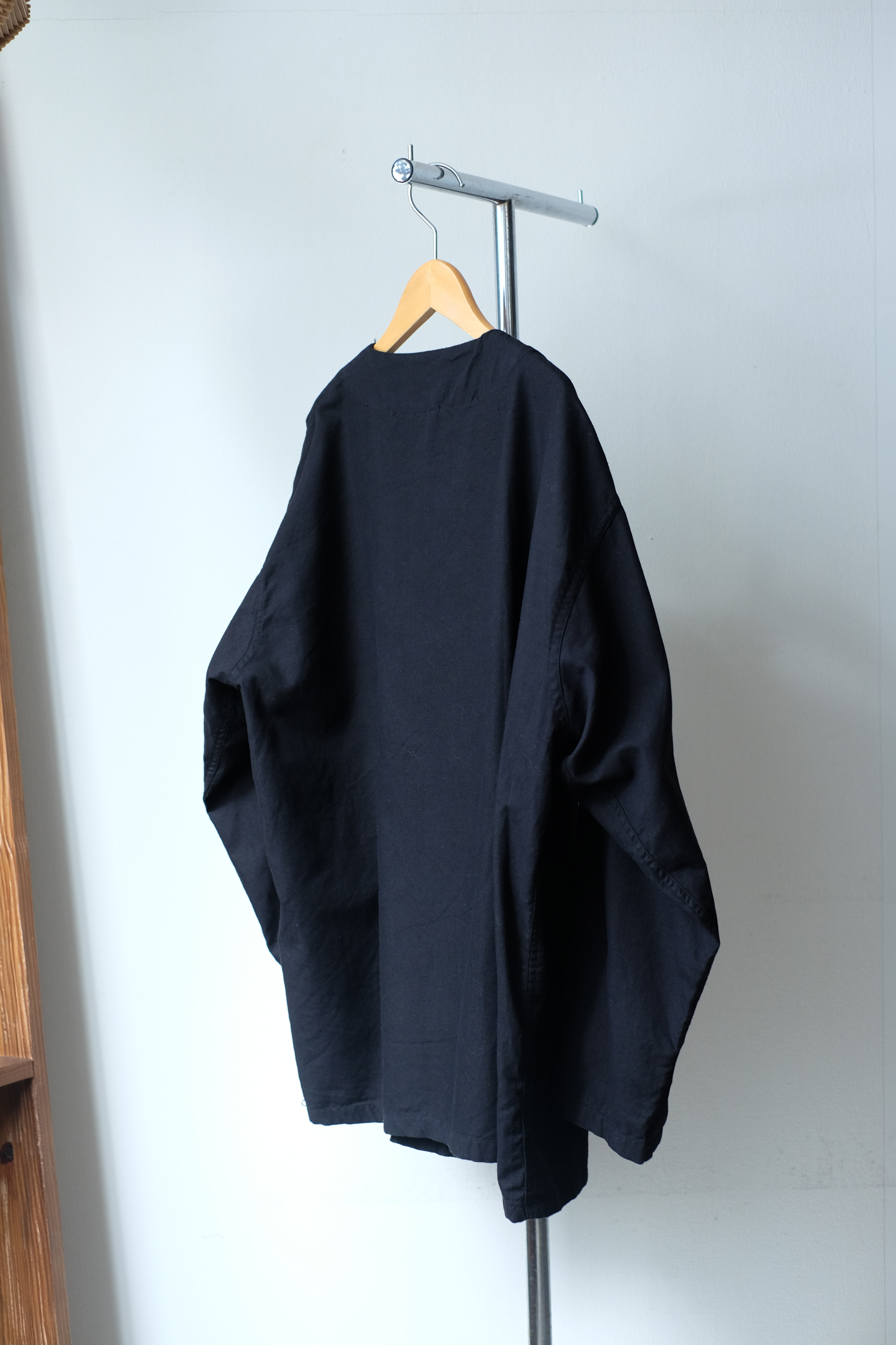 50s US army no collar pajama shirt “黒染め” の画像 11