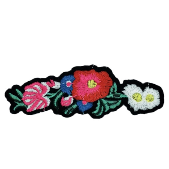 メキシコ 刺繍ワッペン 花 カラフル アップリケ dept