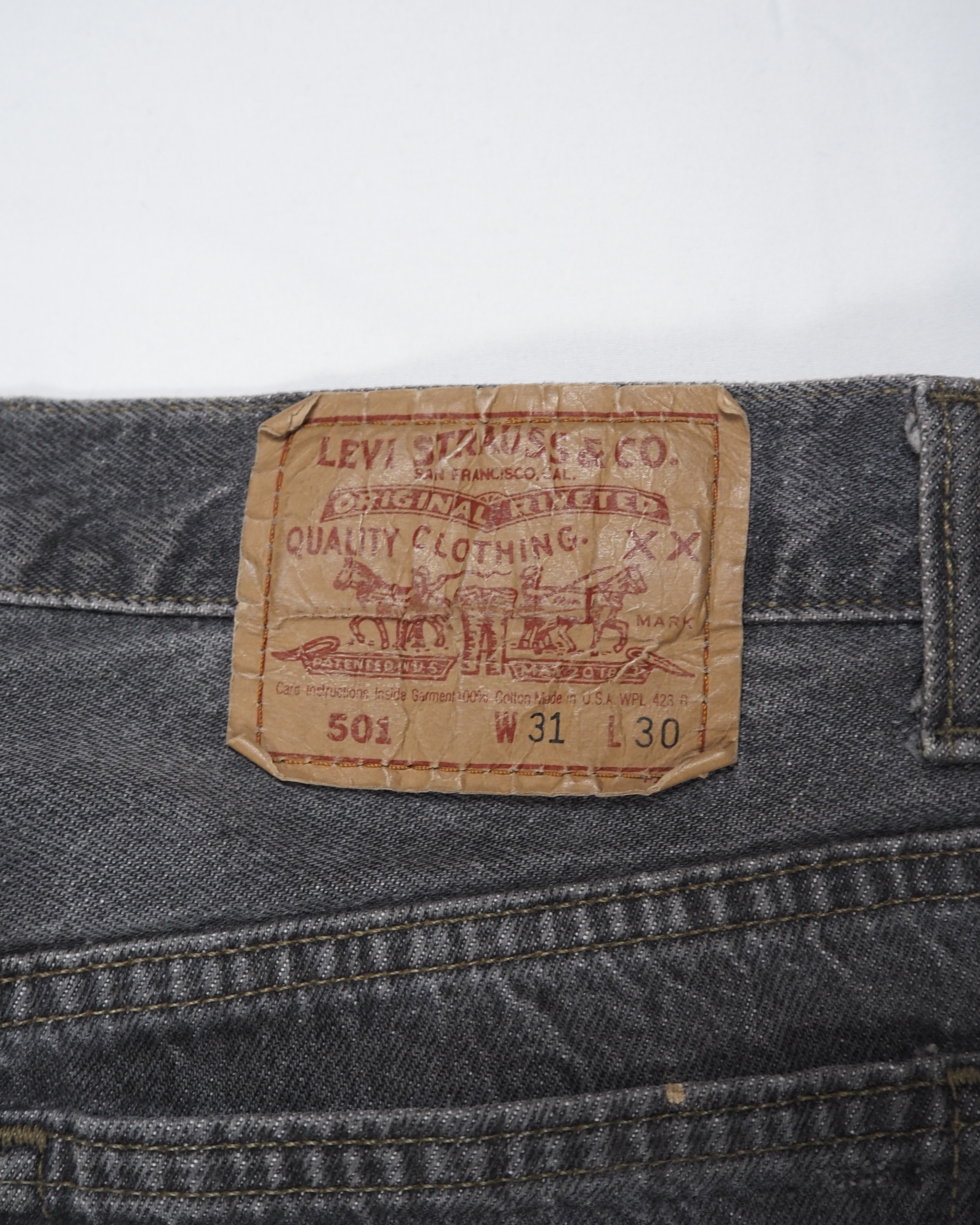 90’s Levi’s 501 先染めブラックデニム 31×30 の画像 17
