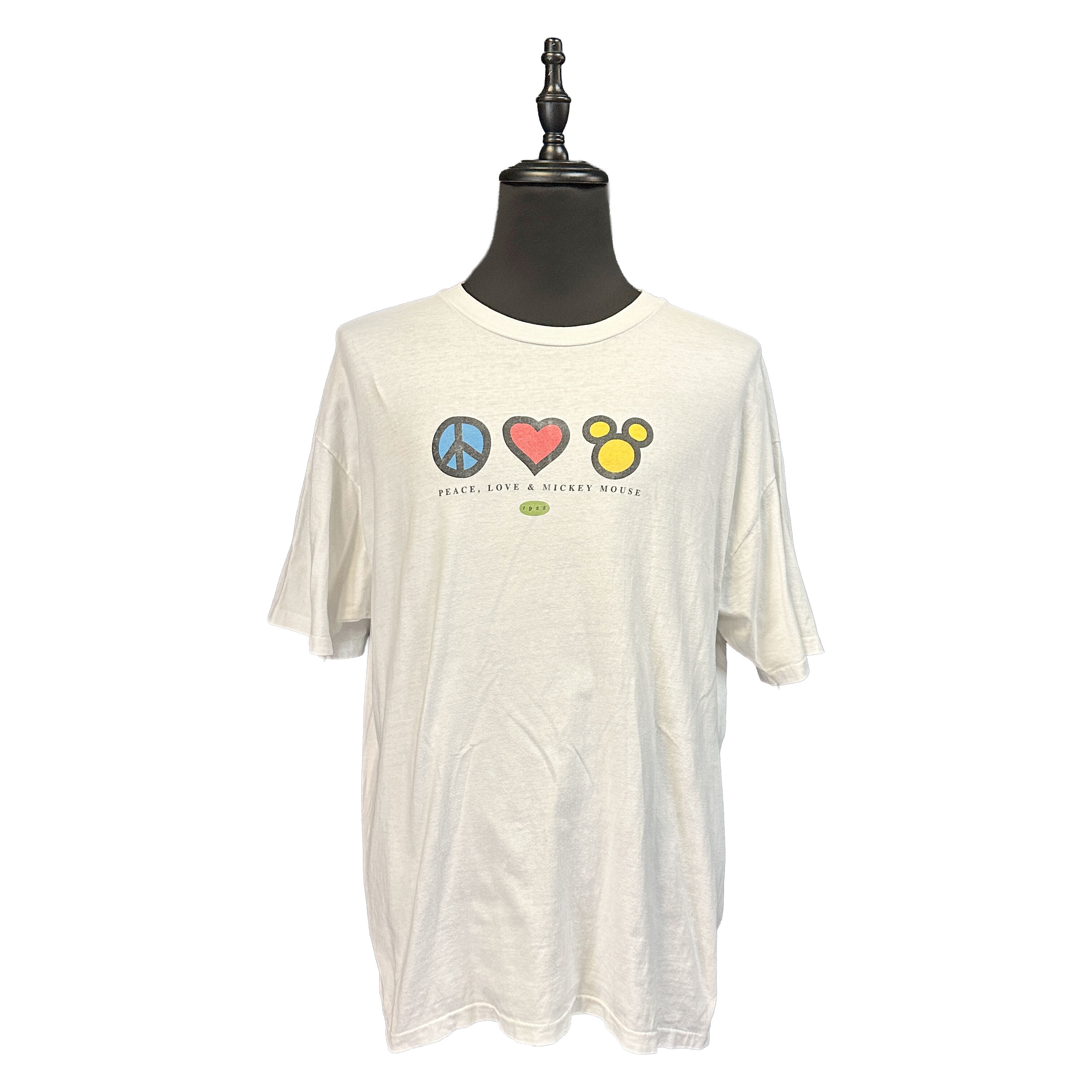 【DISNEY】ディズニー PEACE LOVE MICKEY 90’s Vintage Tシャツ 2XL