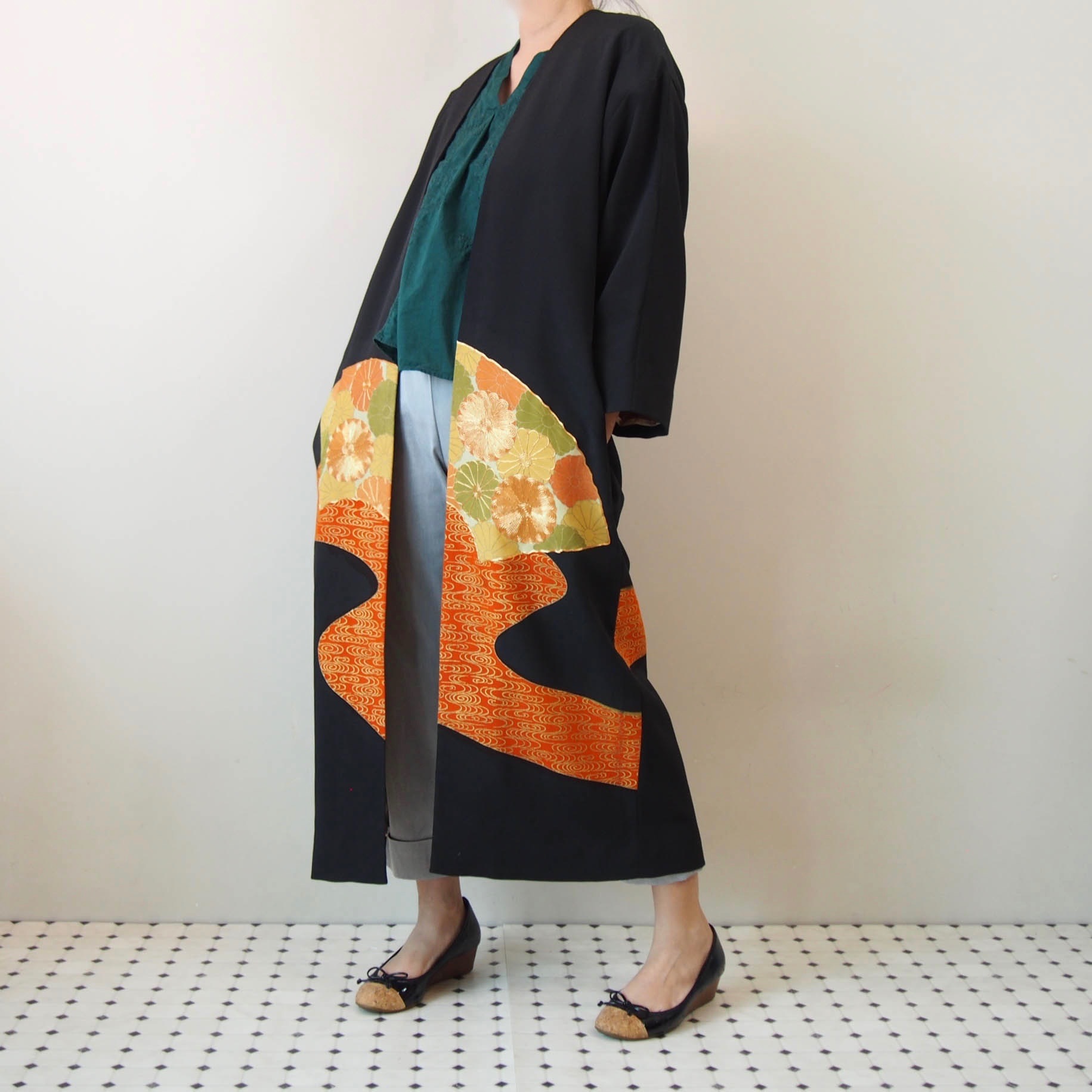 Kimono Long Coat 留袖を使ったロングガウンジャケット Rika Shioya Boutique