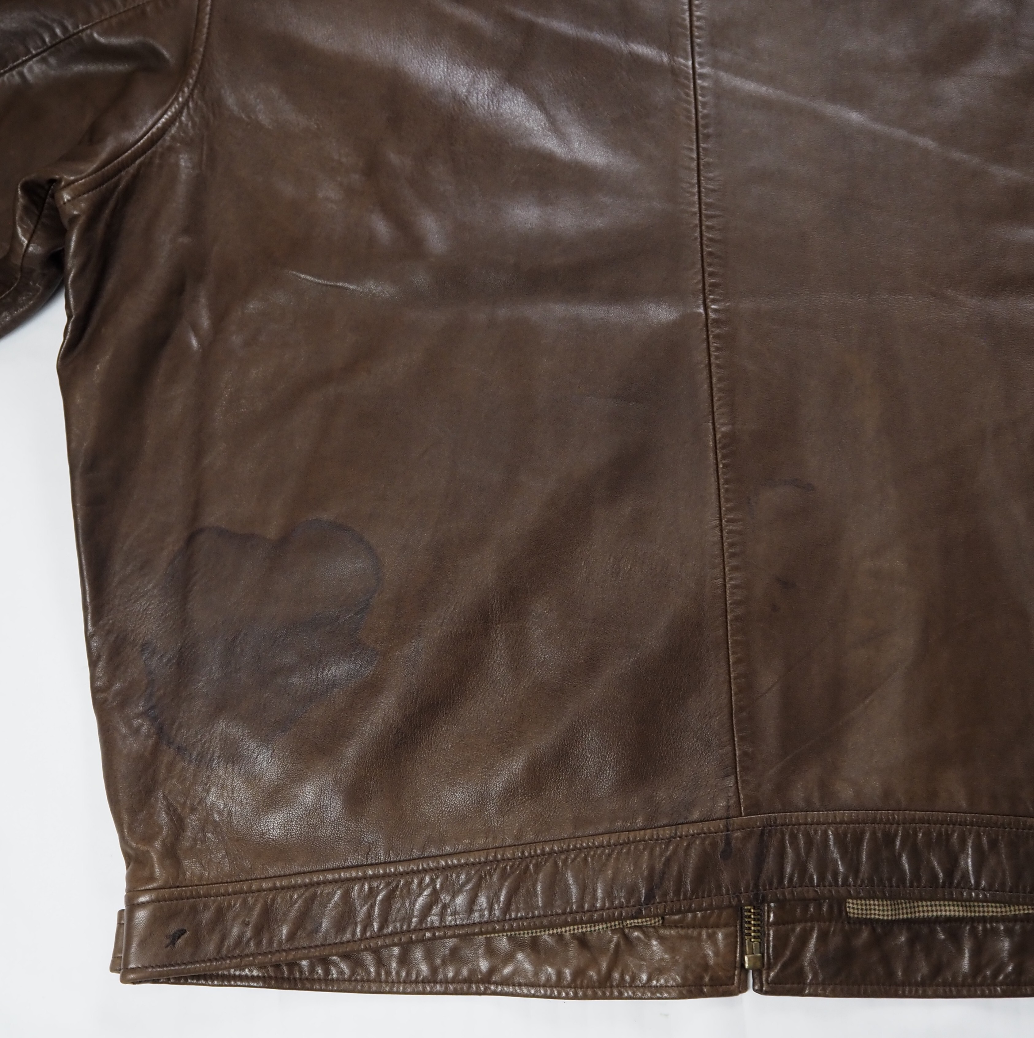 【9/23 20:00入荷】90's Ralph Lauren ラムレザージャケット XXL の画像 17