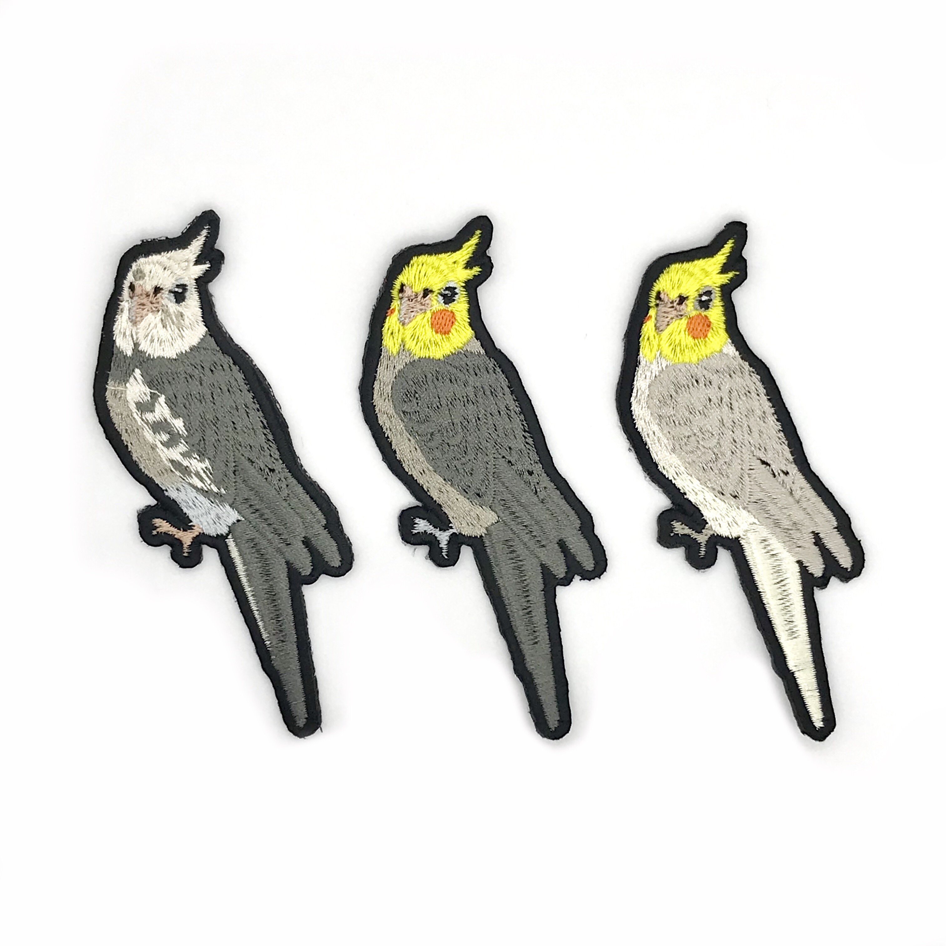 オカメインコの刺繍ワッペン アトリエリジッタ オカメインコの刺繍ワッペン アトリエリジッタ
