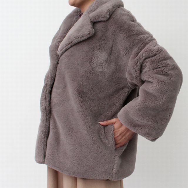 ファージャケット レディース ショートコート ファーブルゾン ファー