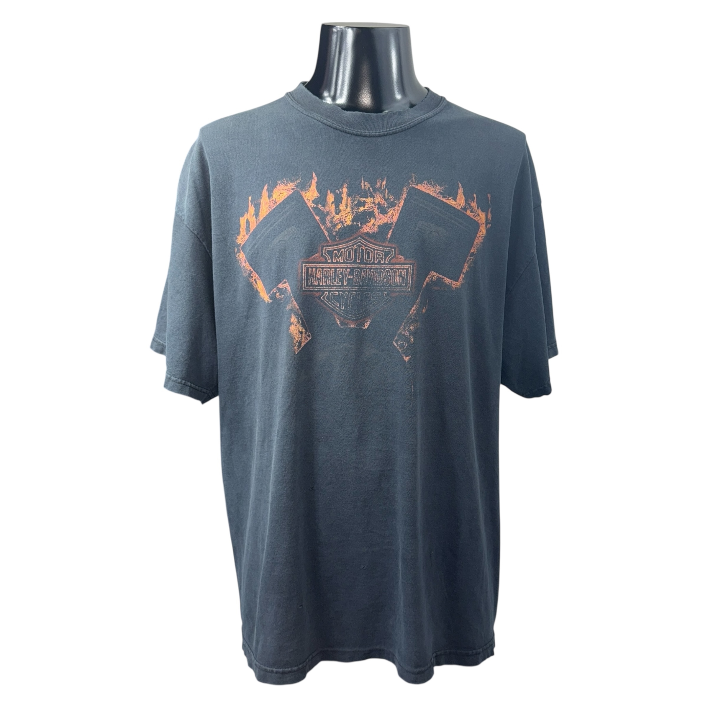 【HARLEY DAVIDSON】ハーレーダビッドソン「フレイムピストン」デザインTシャツ XL