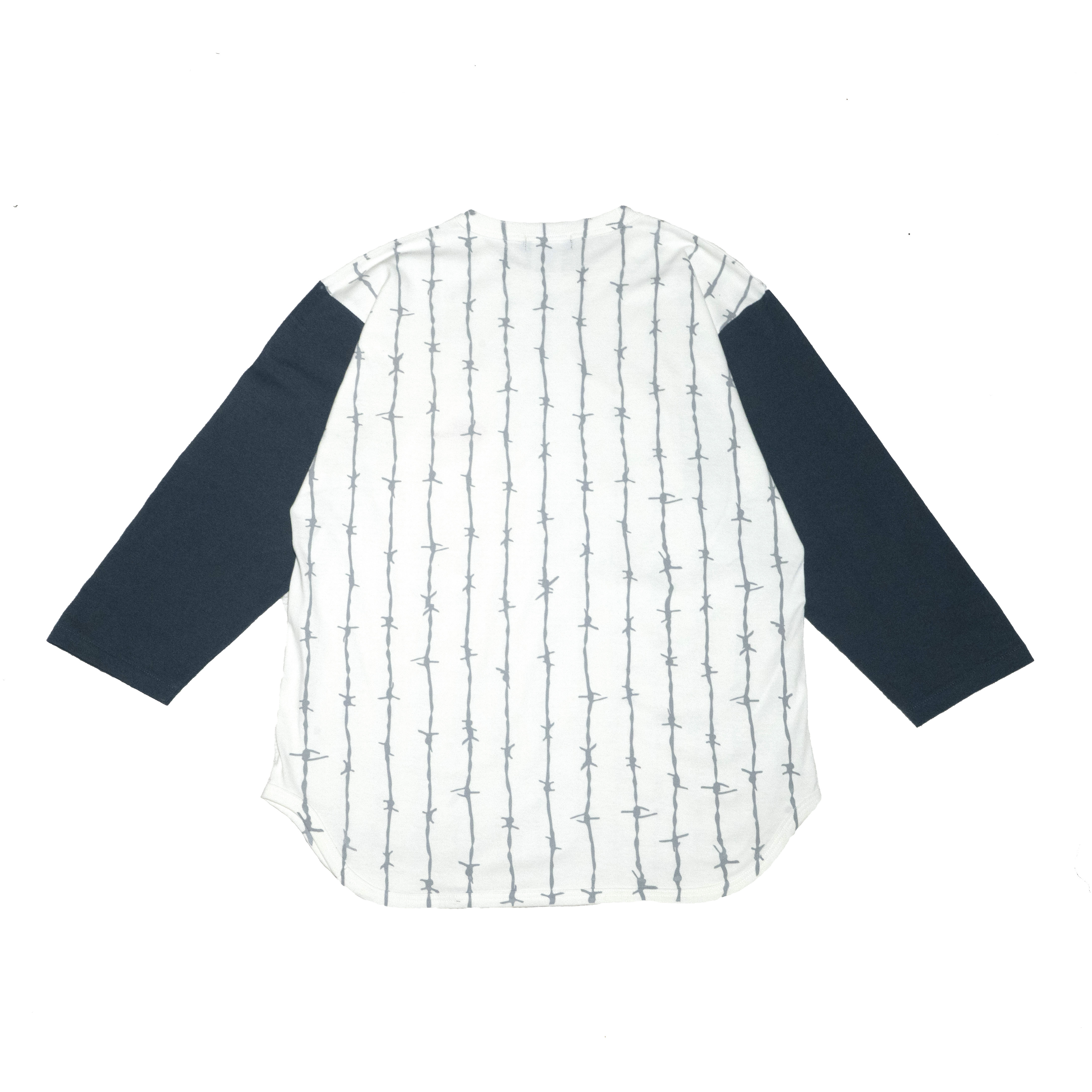 Barbed wire baseball raglan / Denim - 画像2