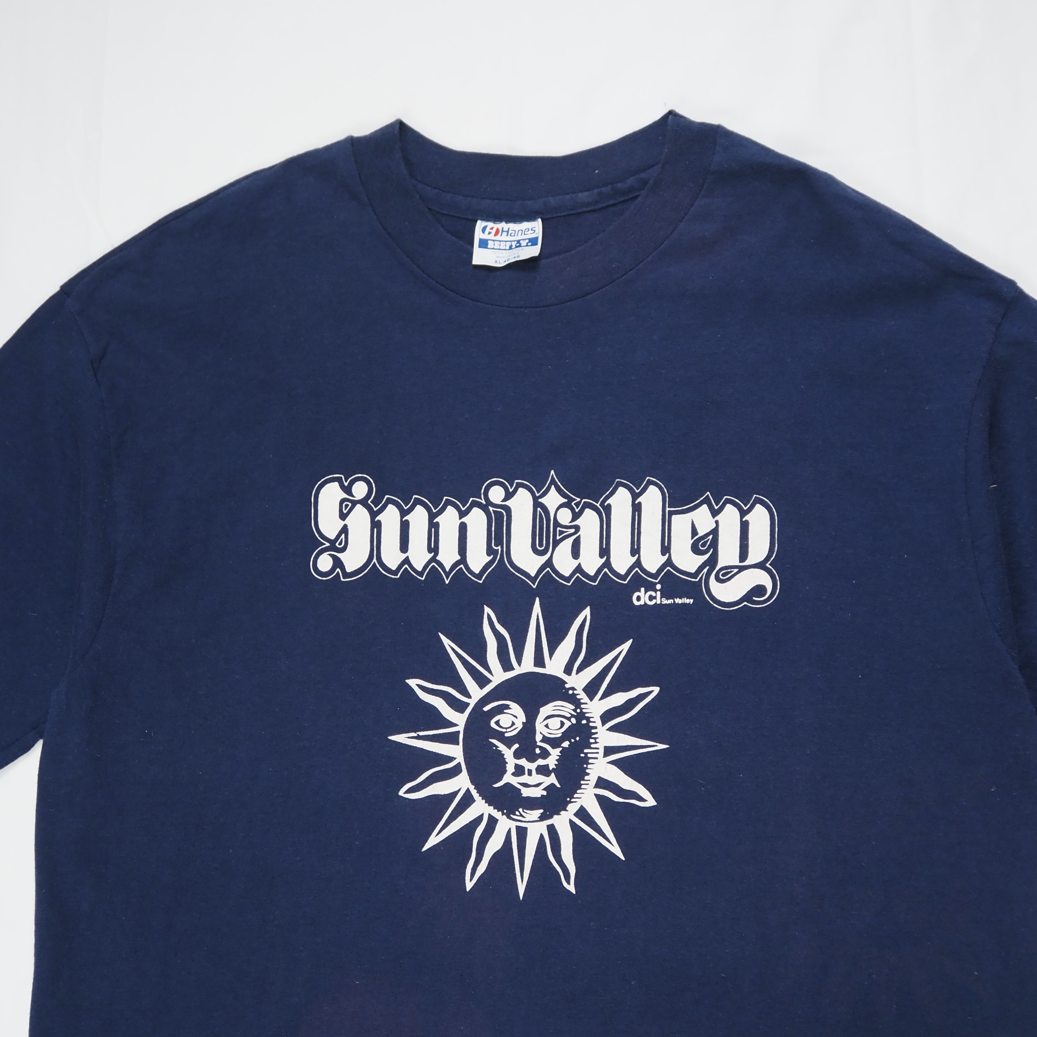 90’s Hanes プリントTシャツ オールドイングリッシュ XL ネイビー の画像 3