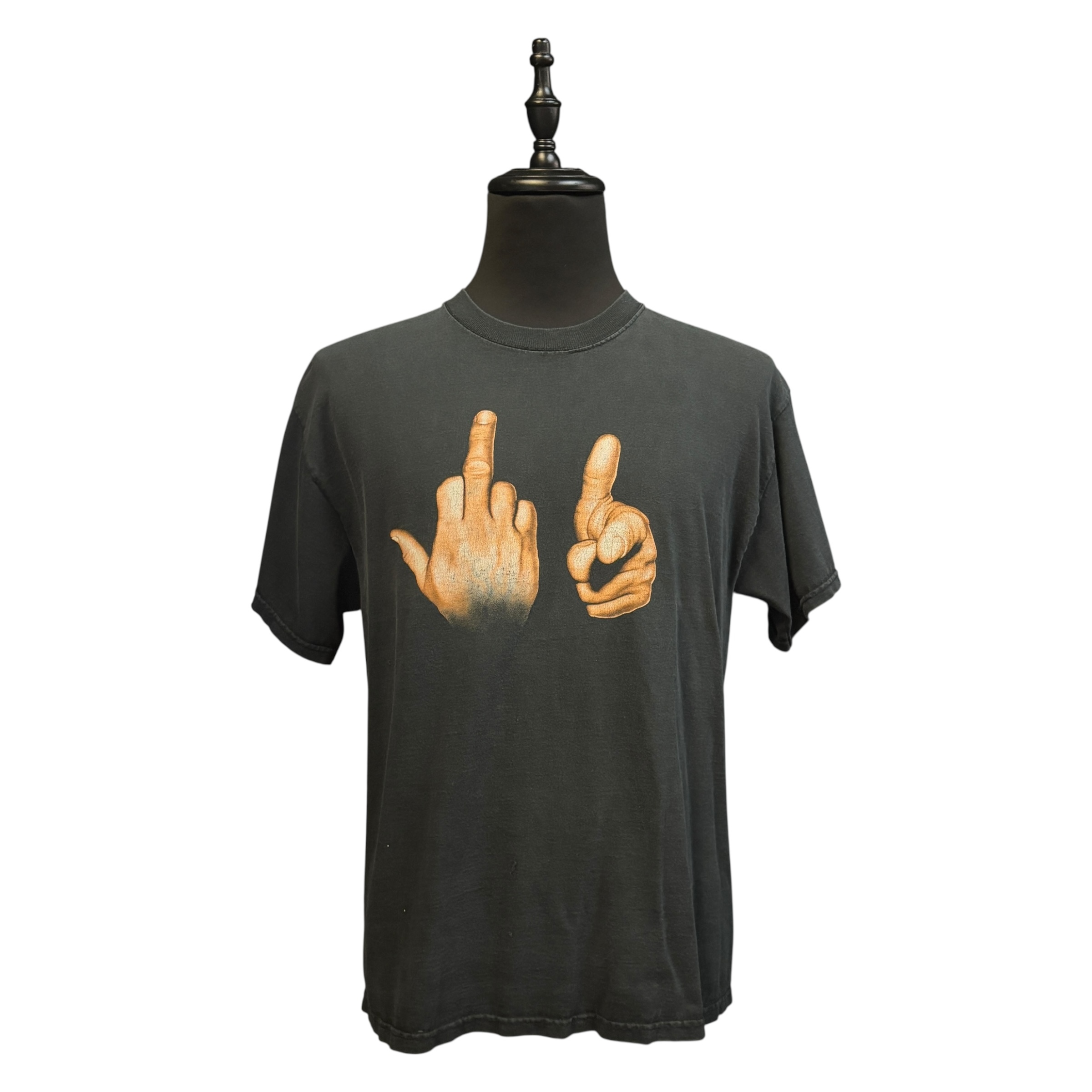 【F××k You Hand Sign】ハンドサインTシャツ 90’s L