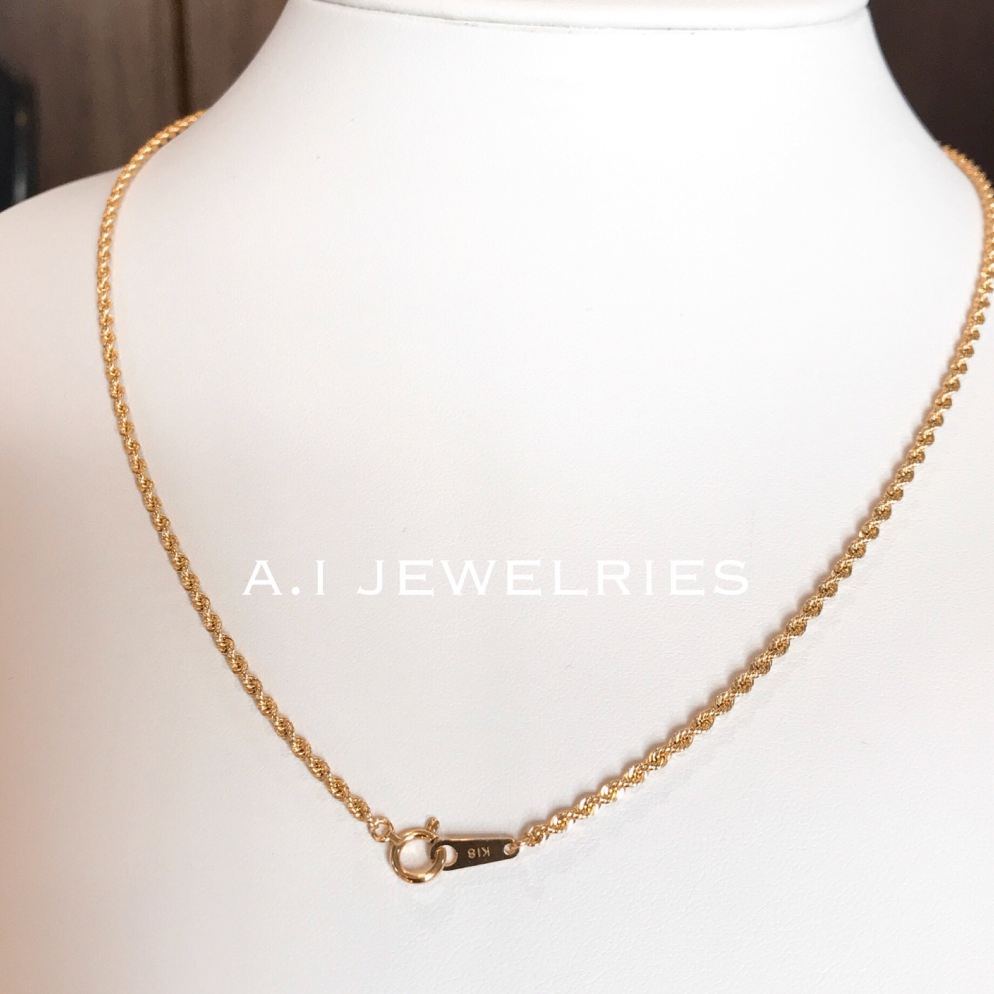 K18 18金 70cm Long ロング 長め ロープ ネックレスチェーン Rope Necklace Chain Mens Ladies 男女兼用 サイズ A I Jewelries エイアイジュエリーズ K18 18金 70cm Long ロング 長め ロープ ネックレスチェーン Rope Necklace Chain Mens Ladies 男女兼用 サイズ A I Jewelries エイアイジュエリーズ