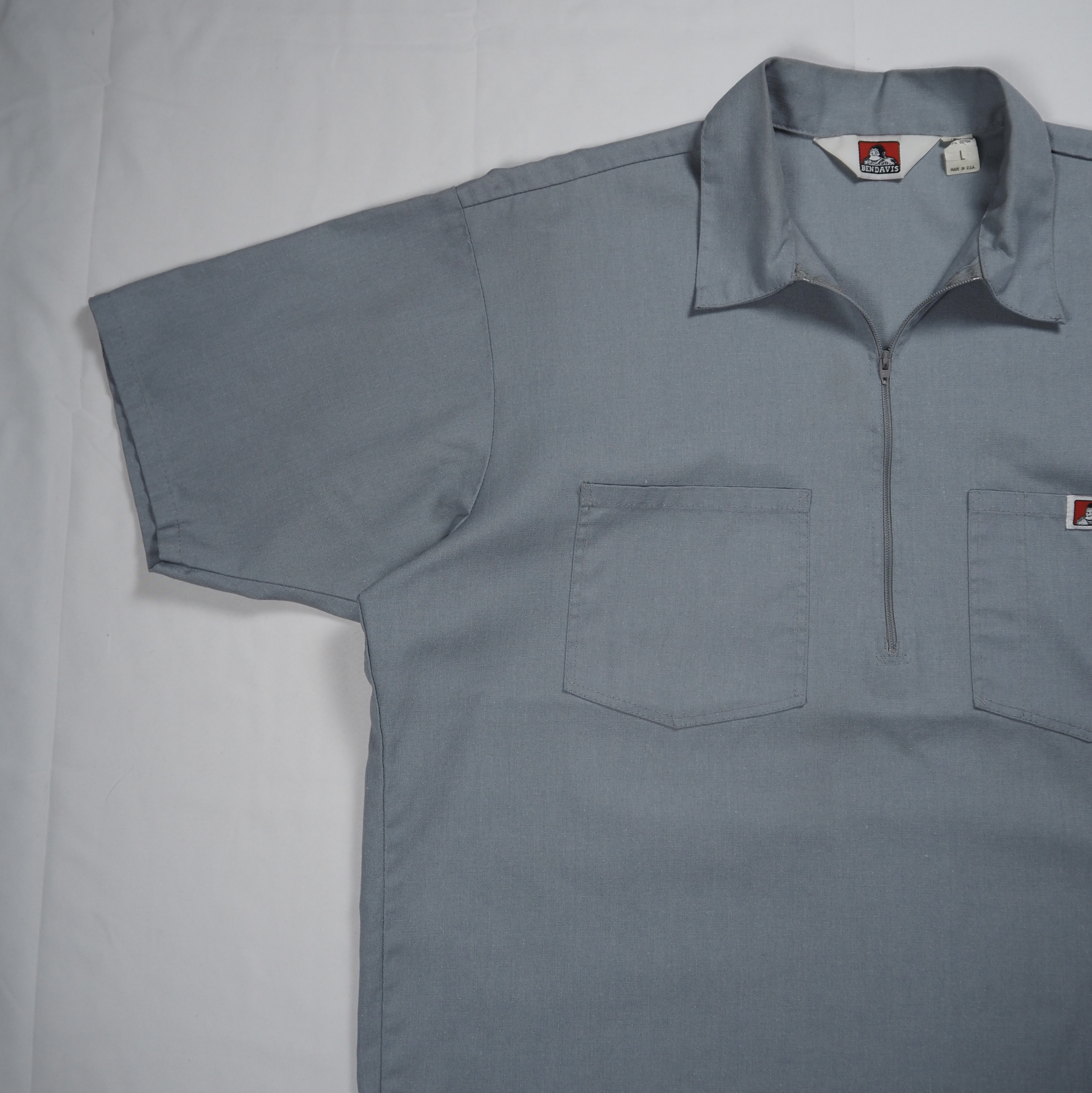 80’s Ben Davis ハーフジップシャツ グレー Lサイズ の画像 8