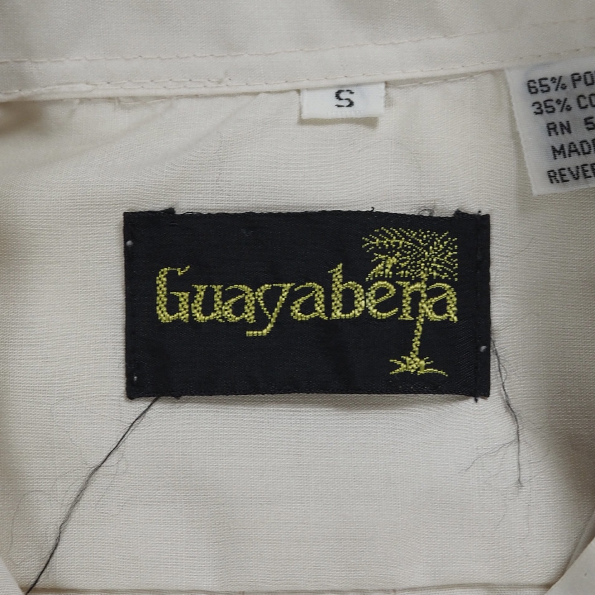 80’s-90’s Guayabera キューバシャツ Sサイズ ベージュ の画像 7