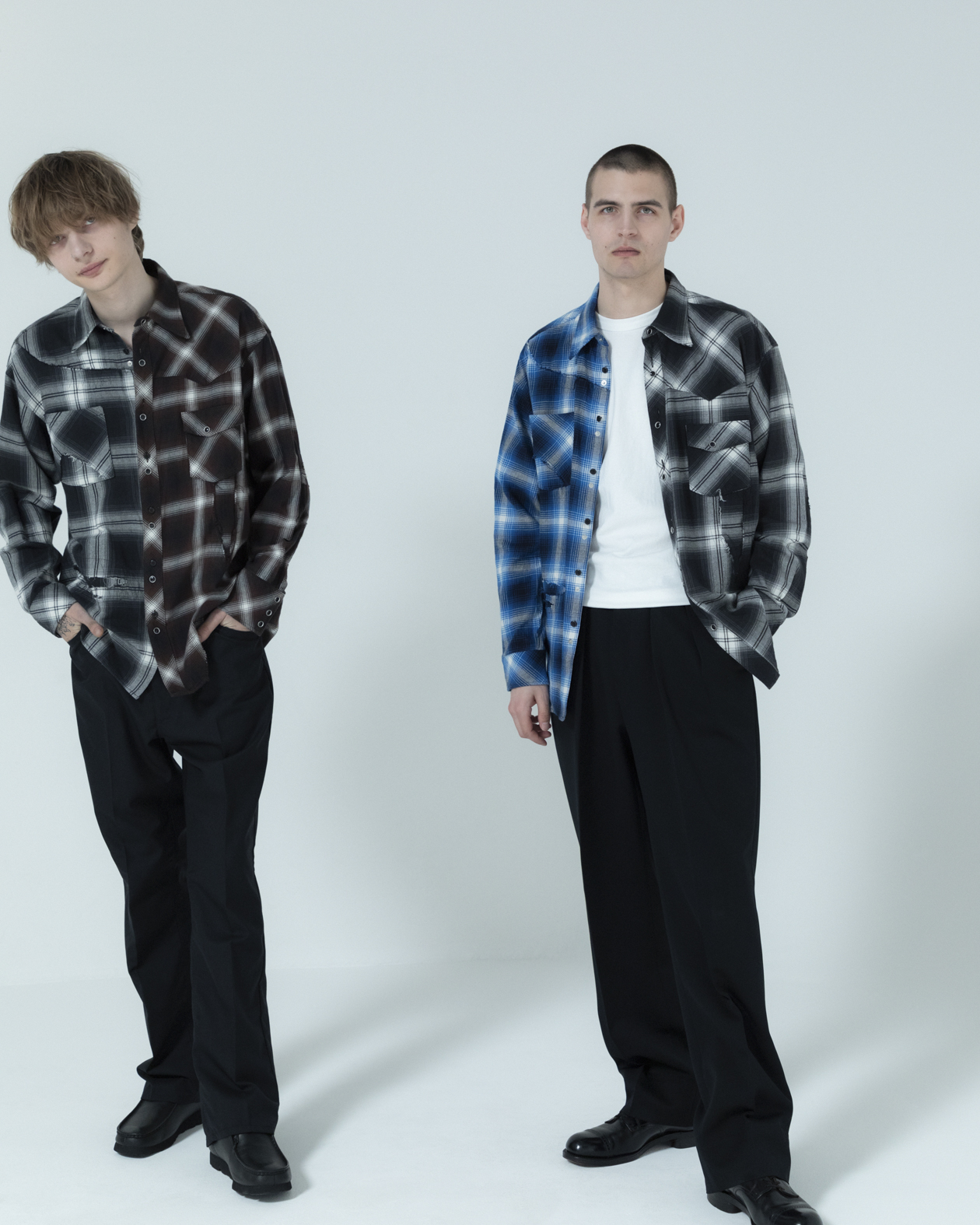 【Rafu】Remake shirt（DBR/BLK） の画像 4