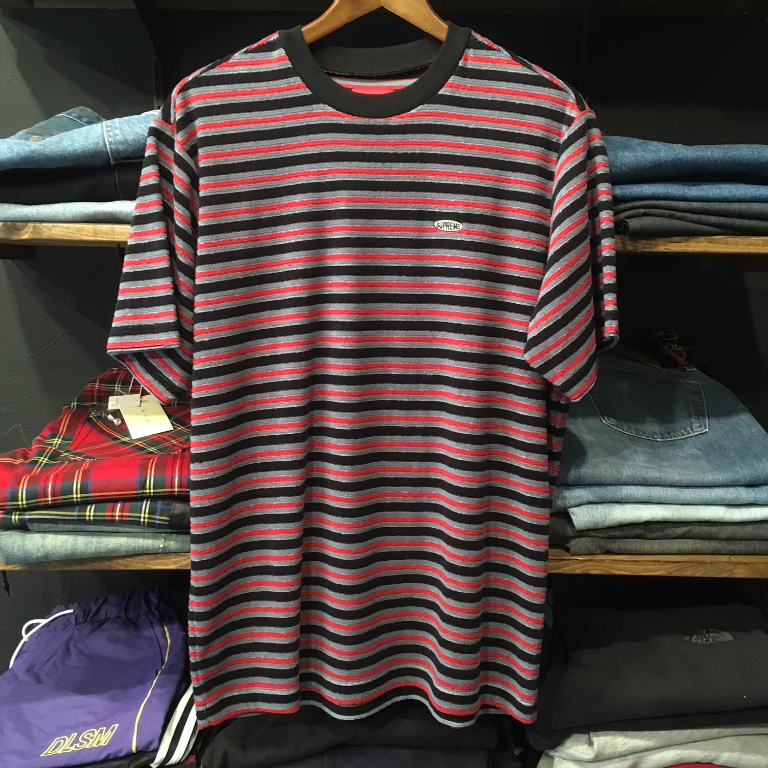 supreme multi stripe terry tee