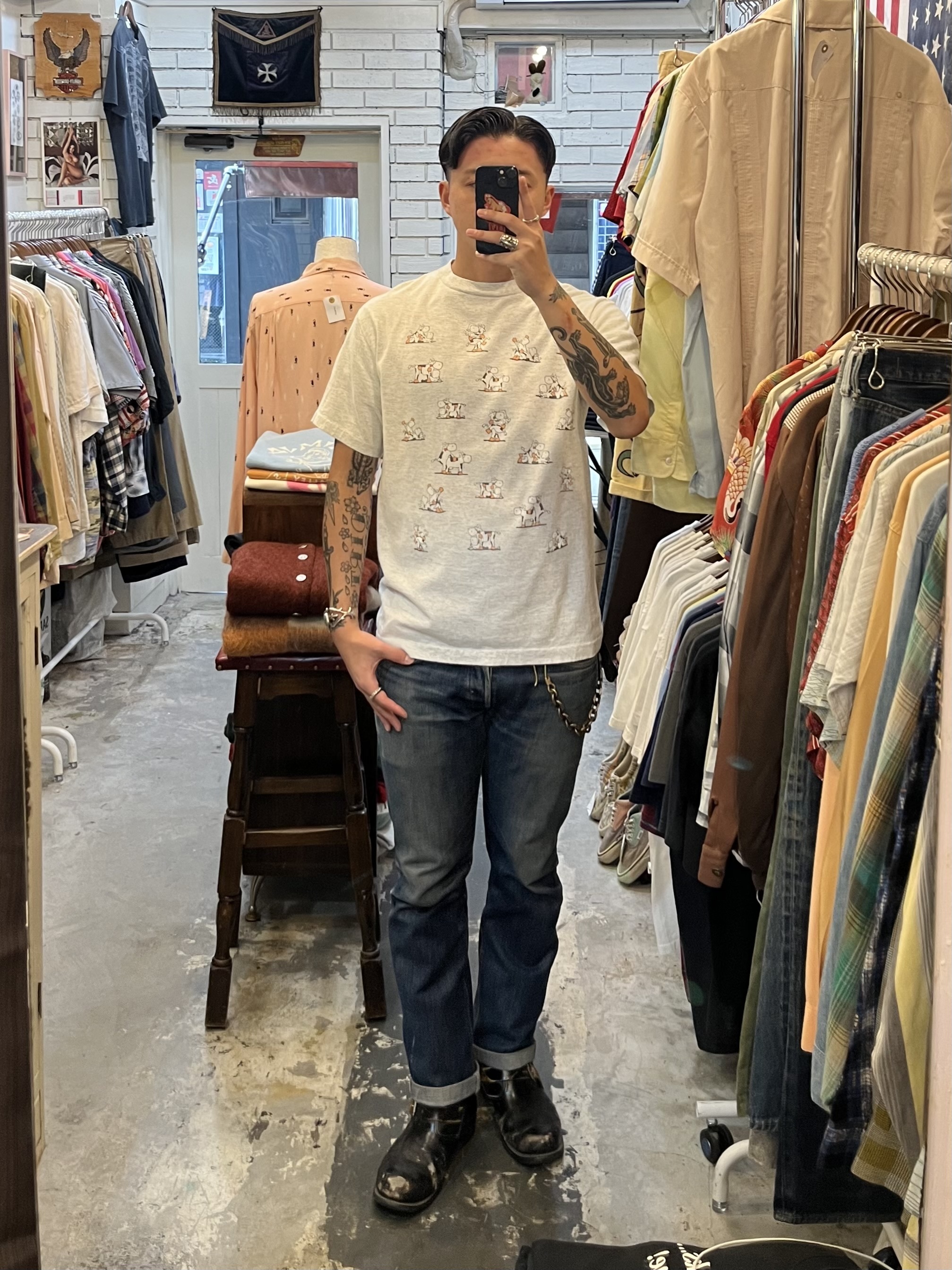 90’s SOF TEE 四十八手Tシャツ ホルスタイン Lサイズ の画像 4