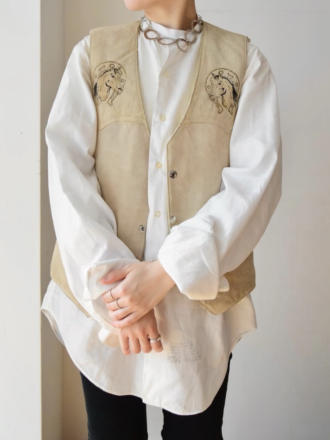 Western suede vest の画像 2