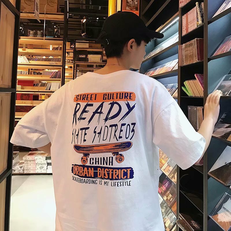 メンズtシャツ ビッグシルエット おしゃれデザイン 夏 韓国風 ストリート トップス 半袖 Overwhelm