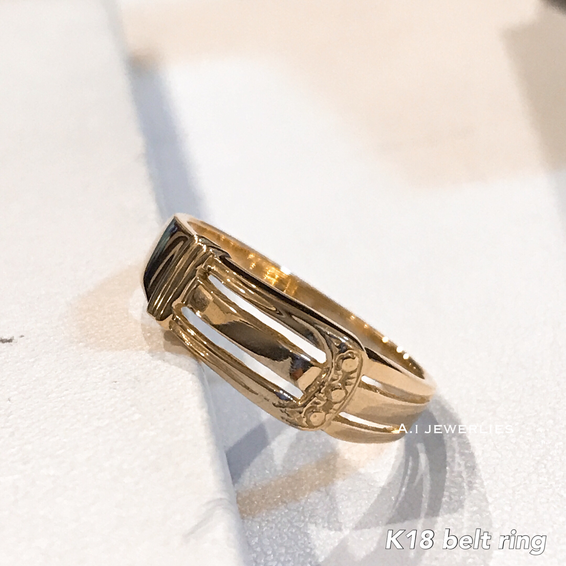 リング 18金 K18 ベルト バックル デザイン リング シンプル 男女兼用デザイン K18 Belt Ring Simple A I Jewelries エイアイジュエリーズ リング 18金 K18 ベルト バックル デザイン リング シンプル 男女兼用デザイン K18 Belt Ring Simple A I Jewelries エイアイジュエリーズ