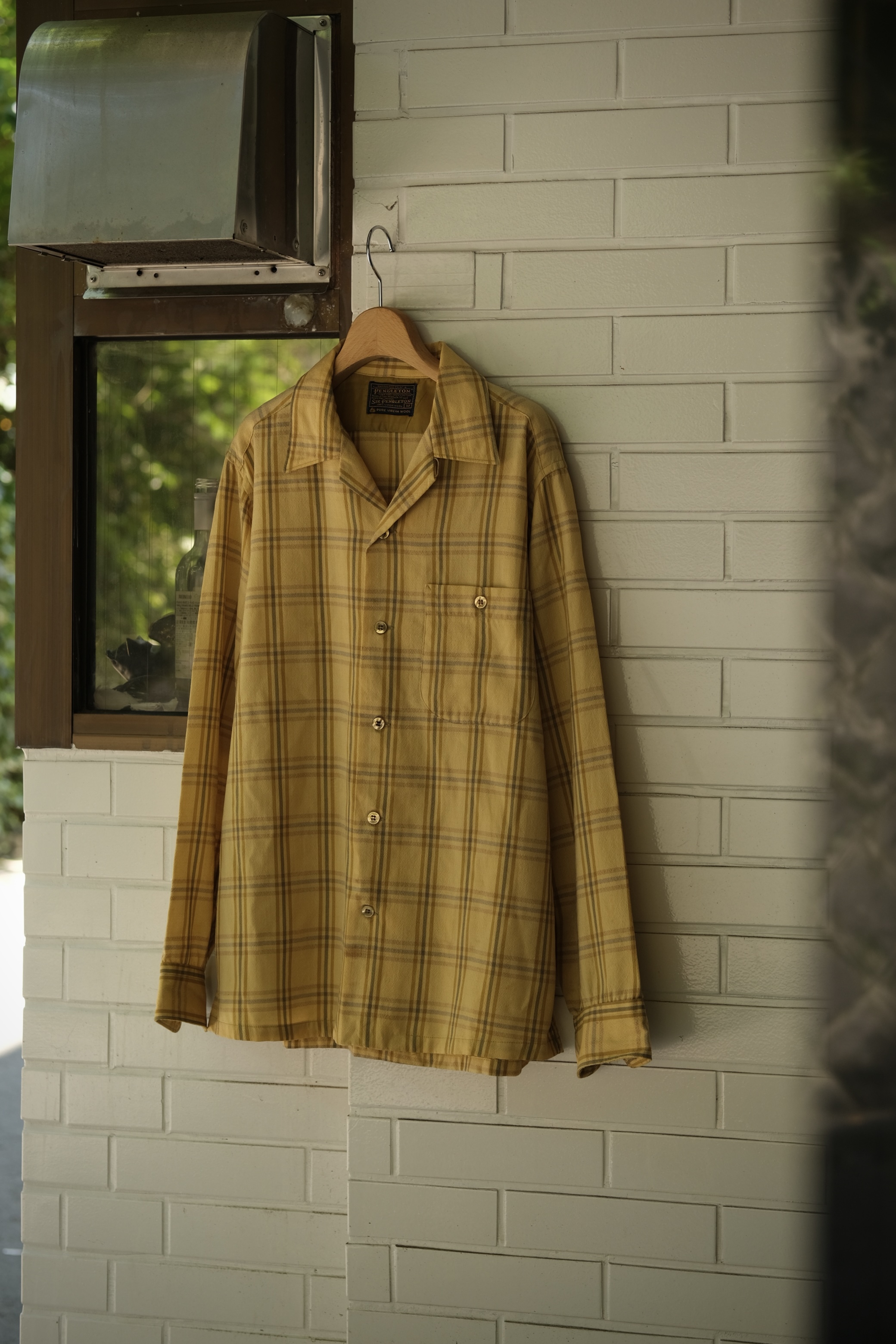 Utah/60's "PENDLETON" open collar shirt