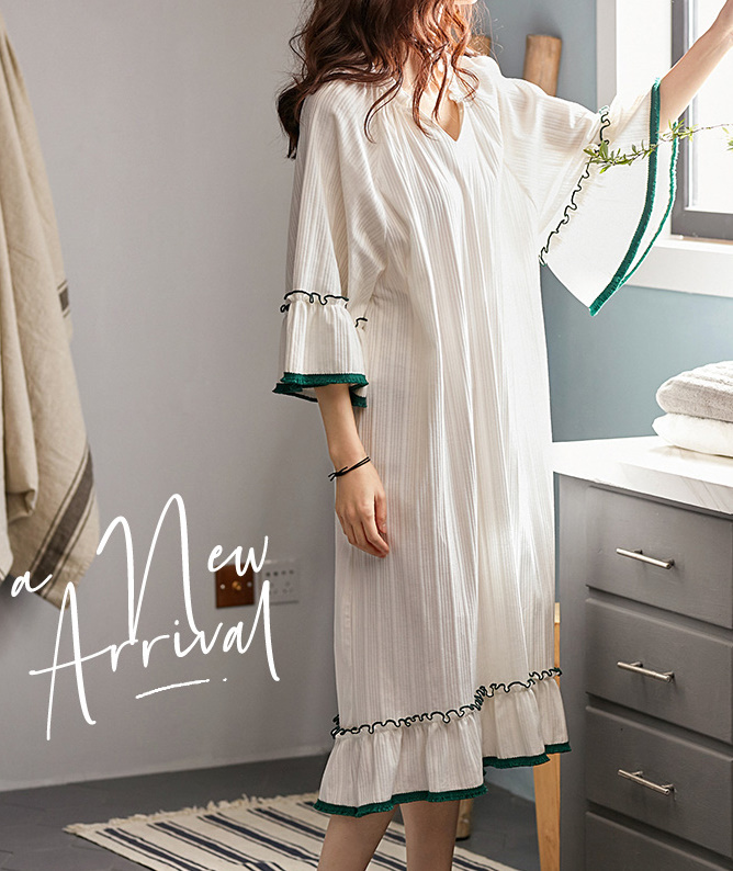 ストレスフリーなフォルム お家でゆったり可愛いルームウェアでテンションアップ 大人可愛い パジャマ ワンピース 肌ざわり Ailla アイラ