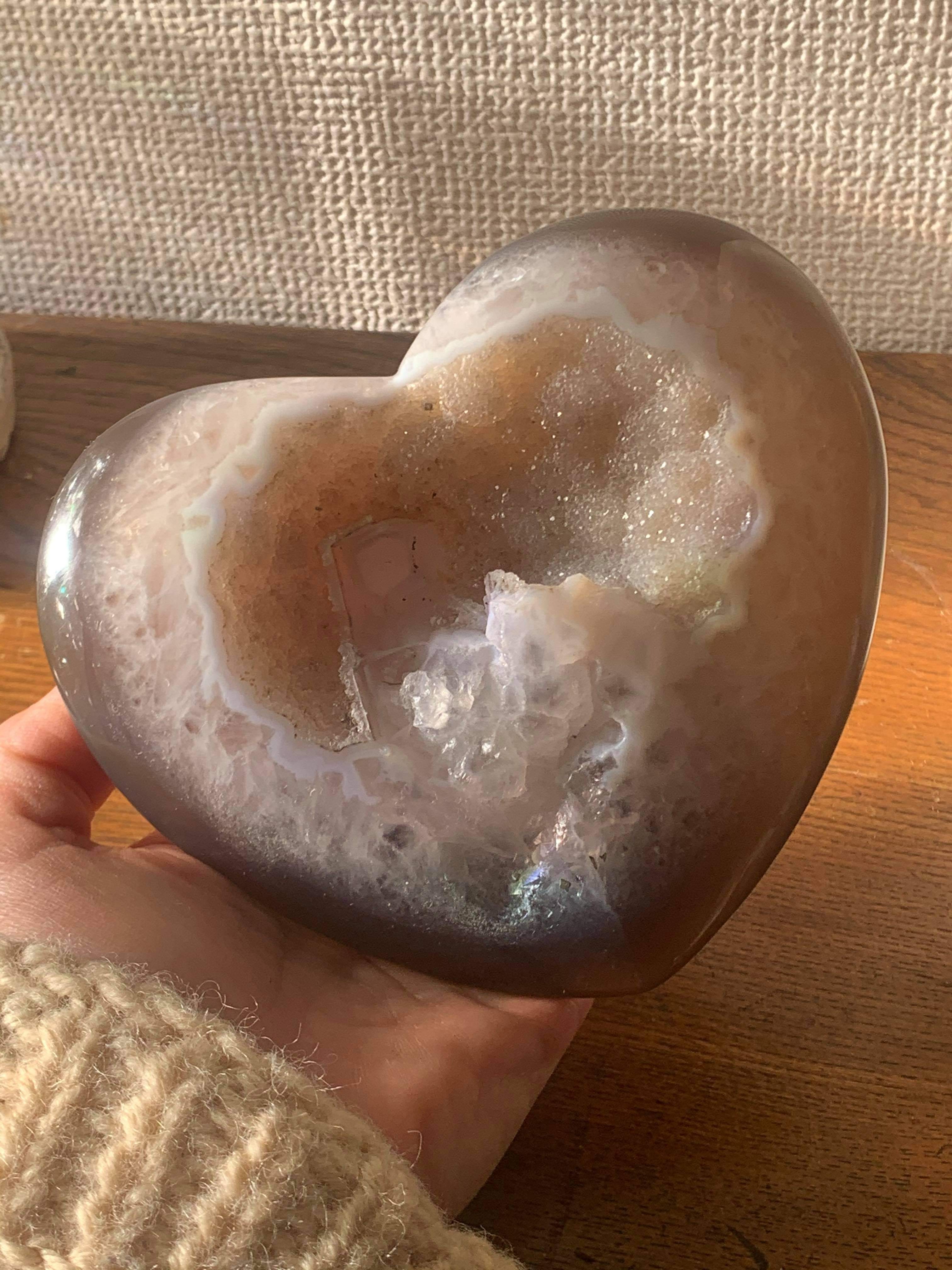 ドルジー瑪瑙ハート Druzy Agate Heart Baby Shaman Herbs ドルジー瑪瑙ハート Druzy Agate Heart Baby Shaman Herbs