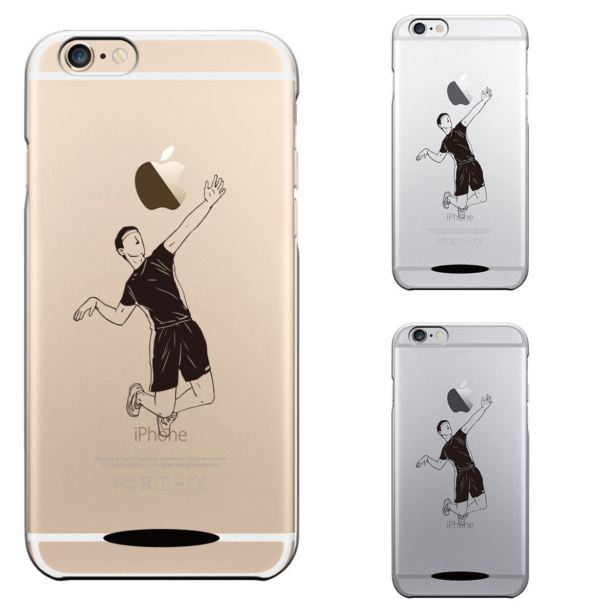 iPhone6 iPhone6S ハード クリアケース カバー バレーボール（男子） アタック