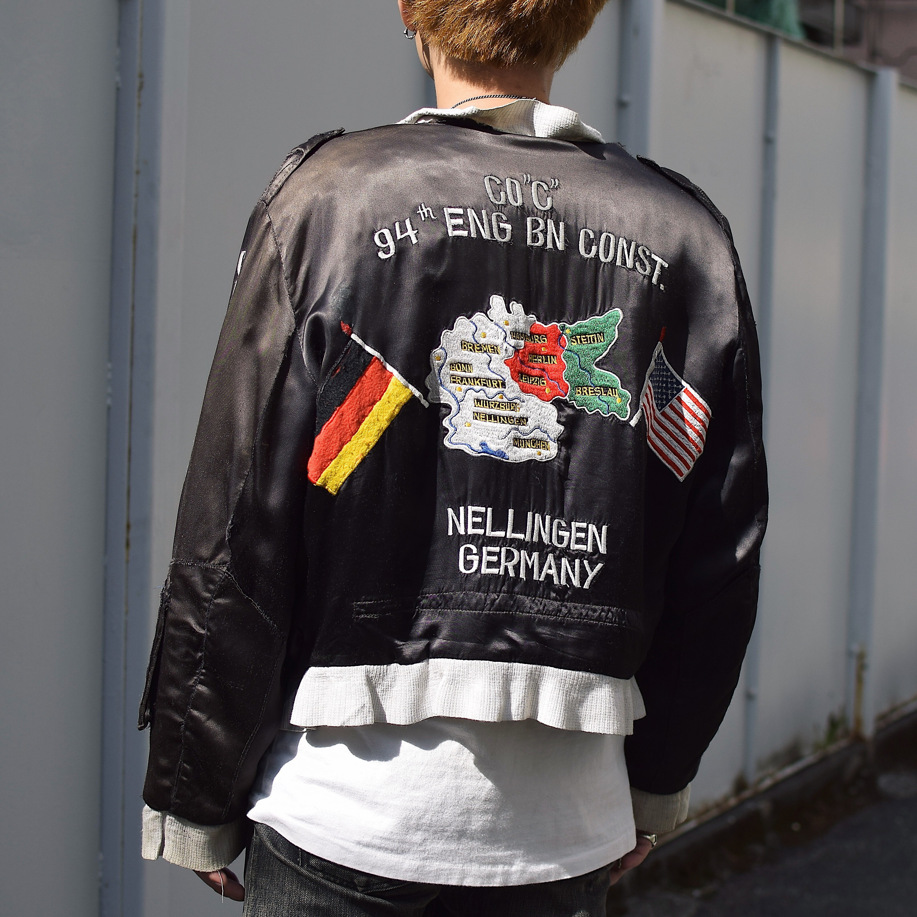 Vintage 50〜60's "CO"C" 94th ENG BN CONST." Souvenir Jacket の画像 4
