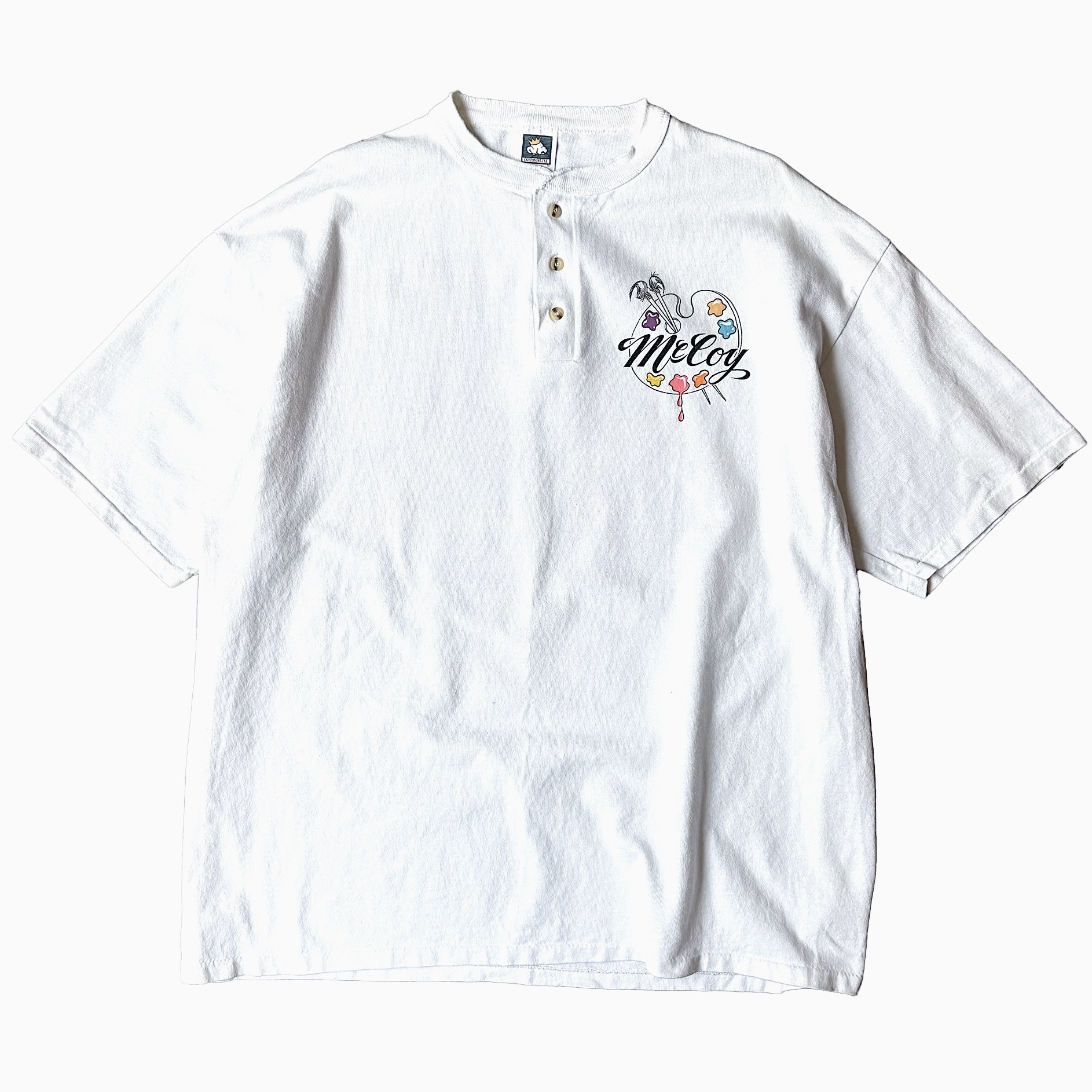 Vintage 90's【COTTON DELUXE】"McCOYS art studio" Henly Neck T-shirt の画像 2