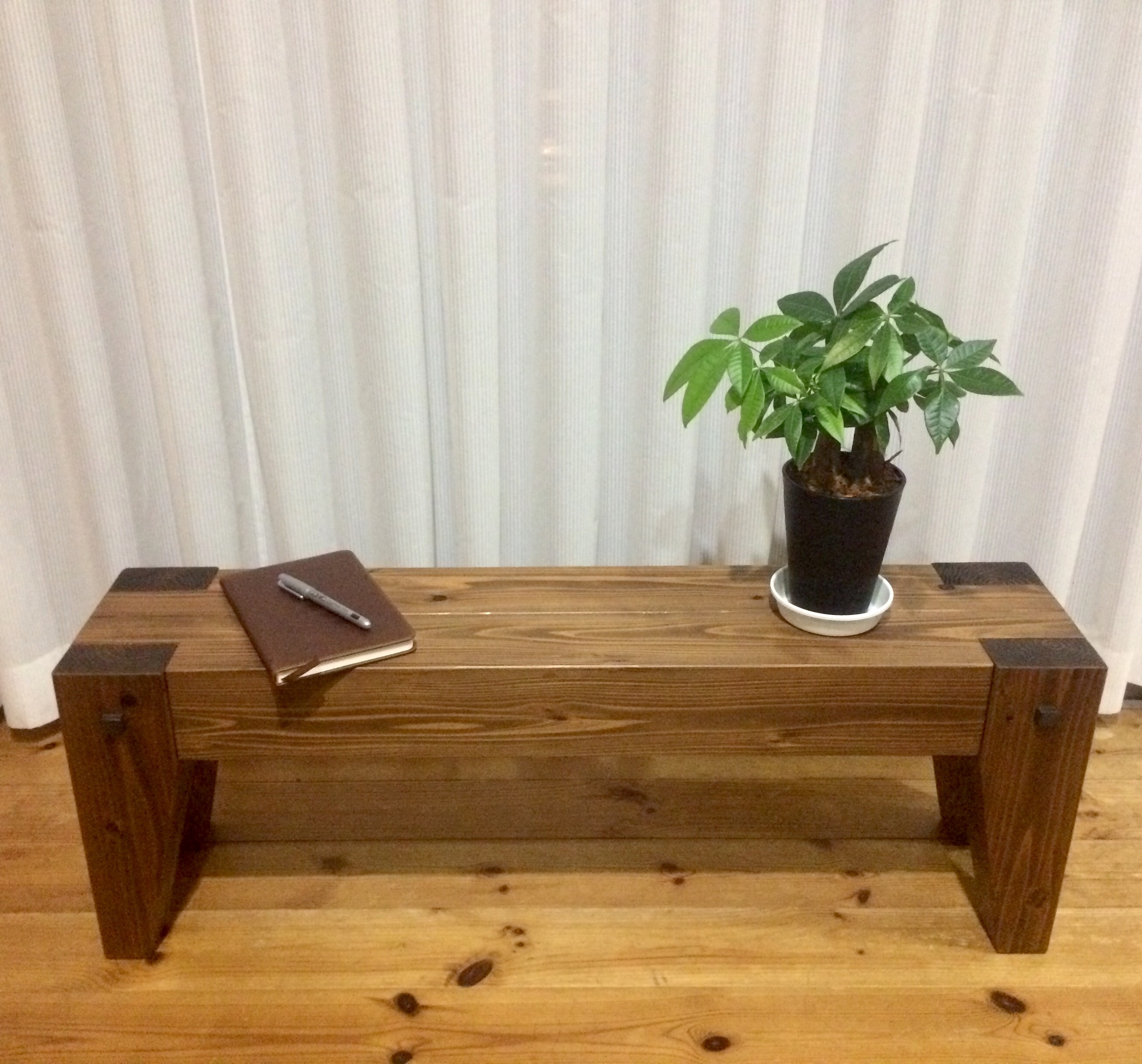 横幅100cmどっしり2人掛け木製ベンチ☆無垢材 | SantaPa design
