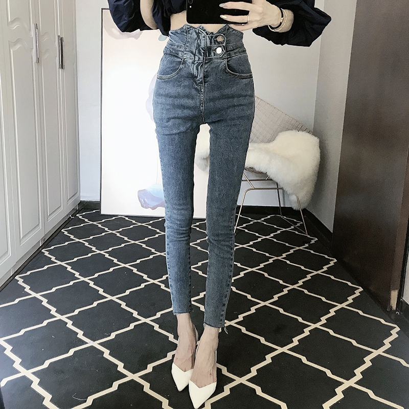 お取り寄せ商品 ハイウエスト スキニー デニム パンツ レディース