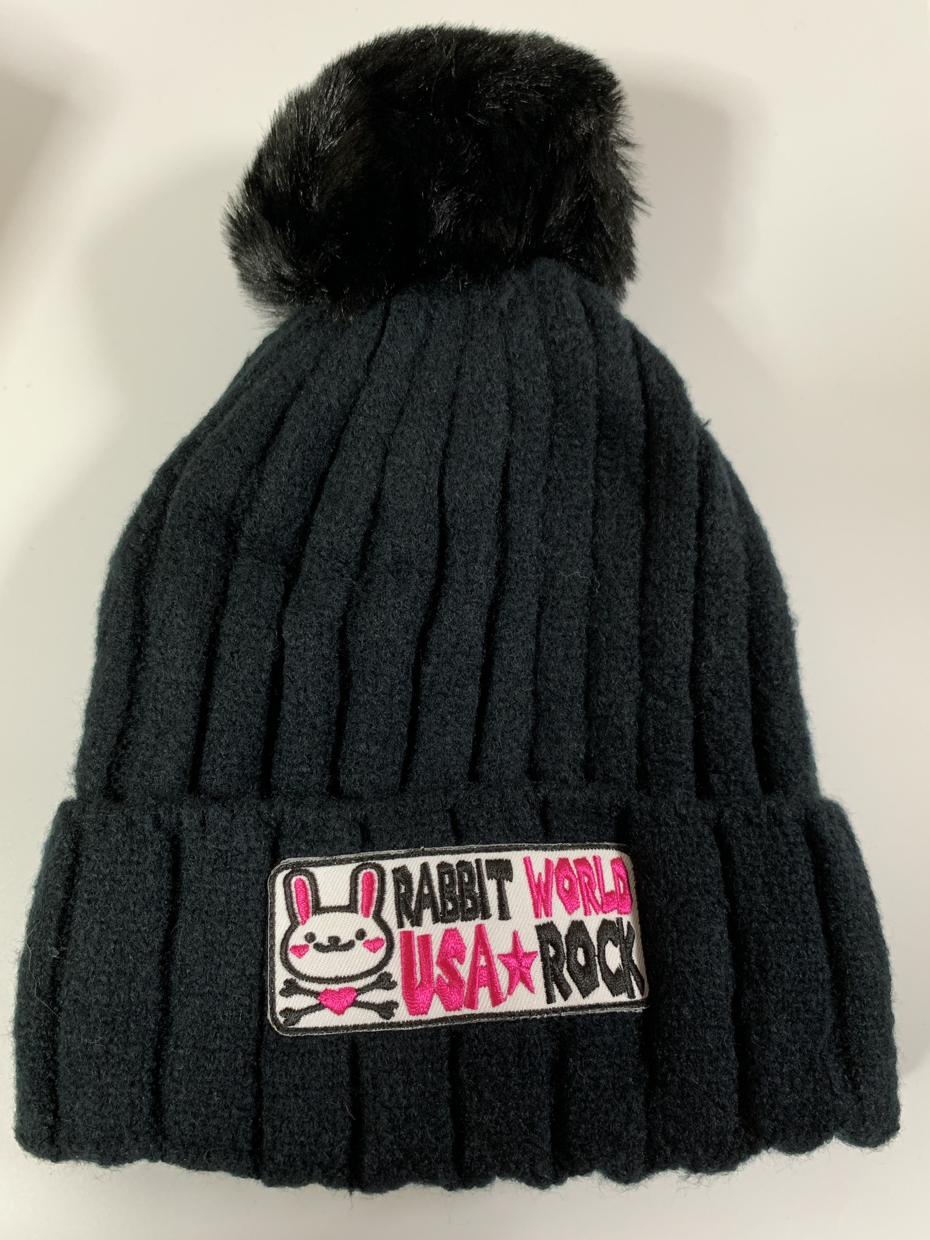 うさぎ黒ニット帽 ウサロック うさぎ黒ニット帽 ウサロック
